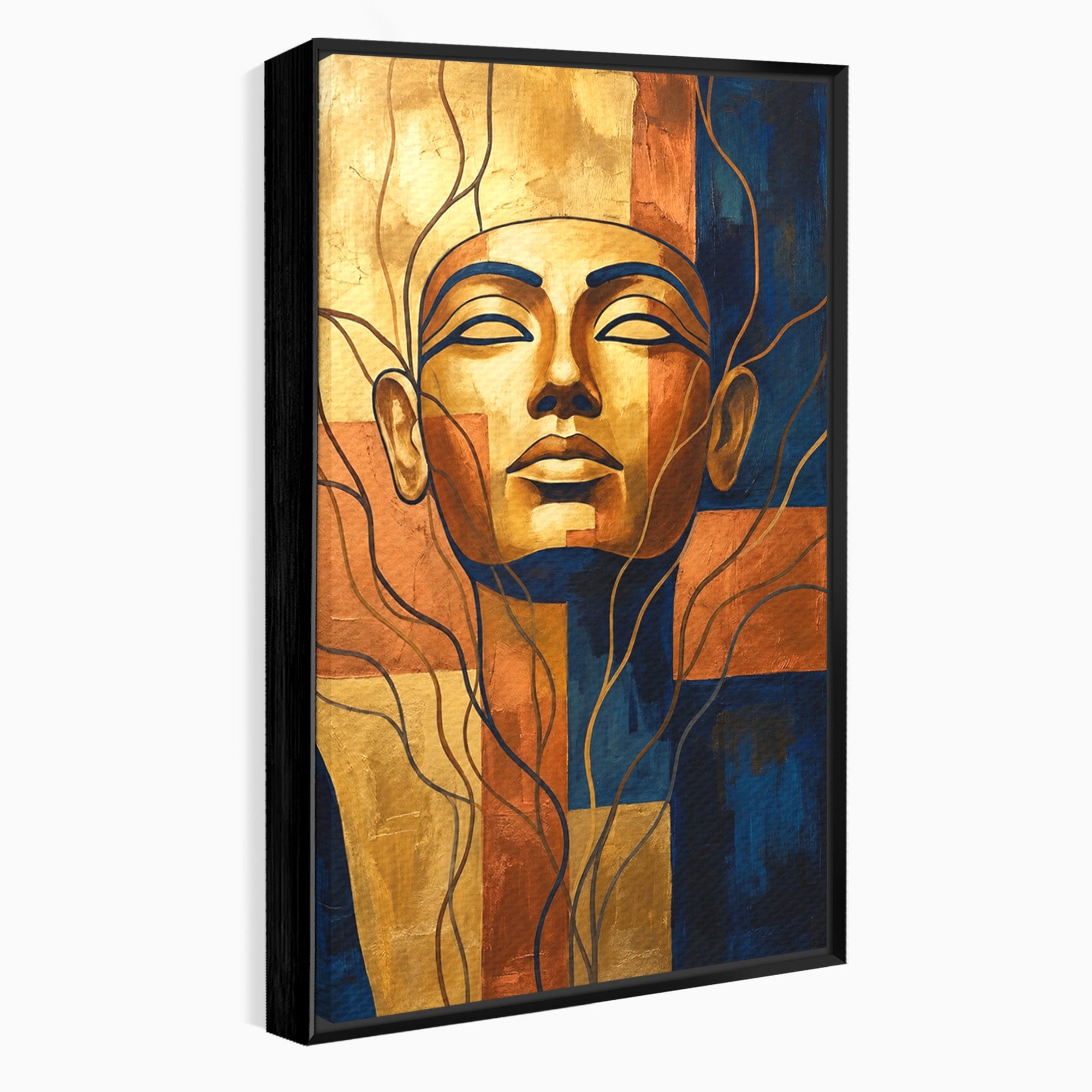 Tablou Canvas Premium LuxCanva® T1046, Chipul Zeitei Egiptene, Portret, Egipt, Abstract, Living, Dormitor, Culori Vibrante