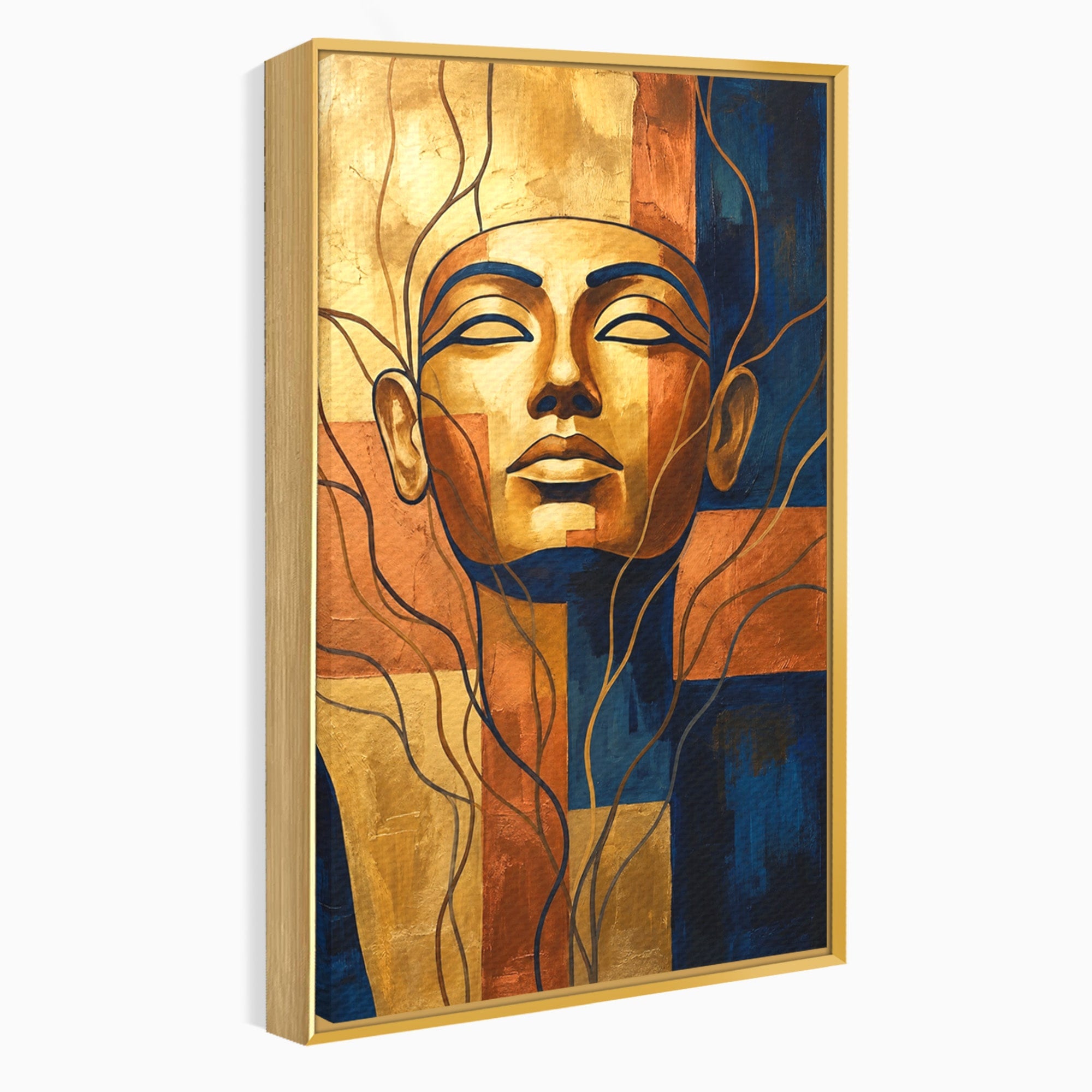 Tablou Canvas Premium LuxCanva® T1046, Chipul Zeitei Egiptene, Portret, Egipt, Abstract, Living, Dormitor, Culori Vibrante
