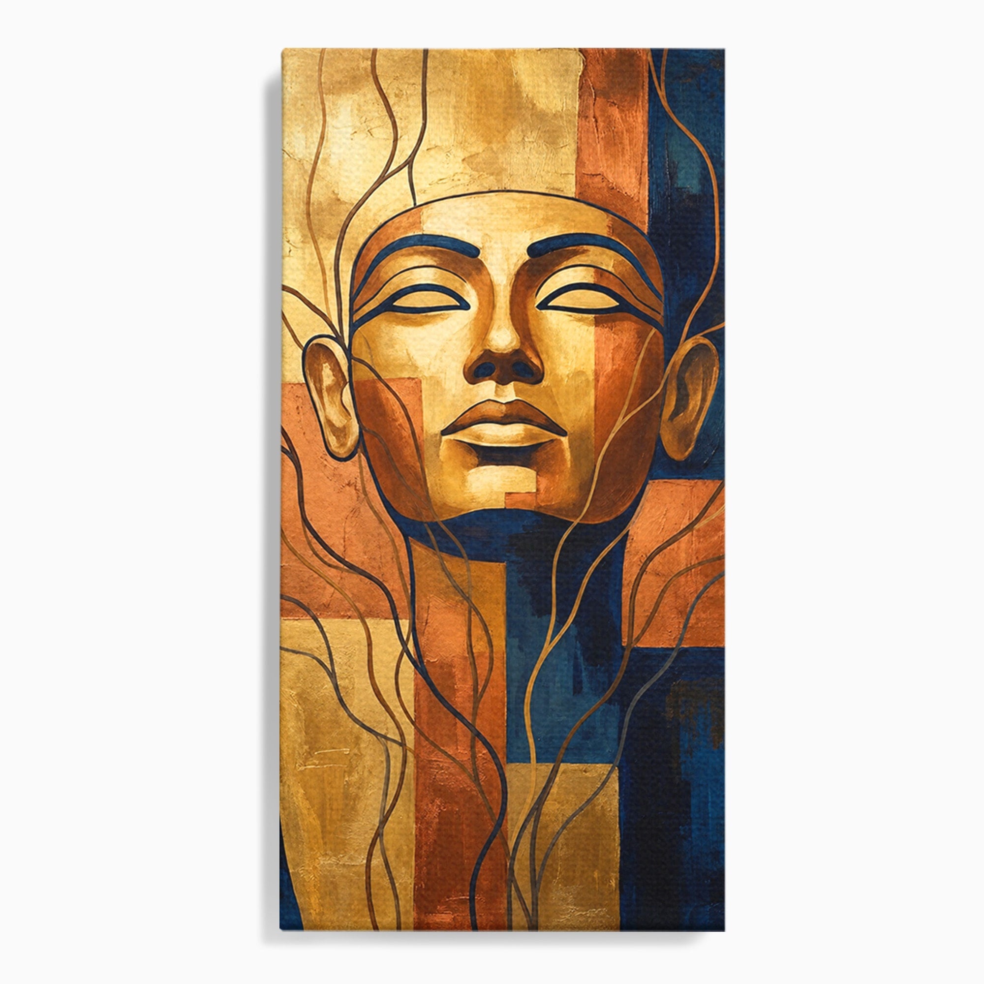 Tablou Canvas Premium LuxCanva® T1046, Chipul Zeitei Egiptene, Portret, Egipt, Abstract, Living, Dormitor, Culori Vibrante