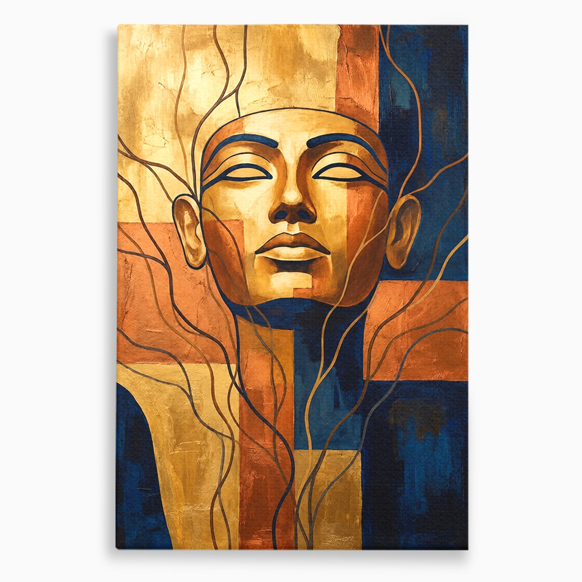 Tablou Canvas Premium LuxCanva® T1046, Chipul Zeitei Egiptene, Portret, Egipt, Abstract, Living, Dormitor, Culori Vibrante