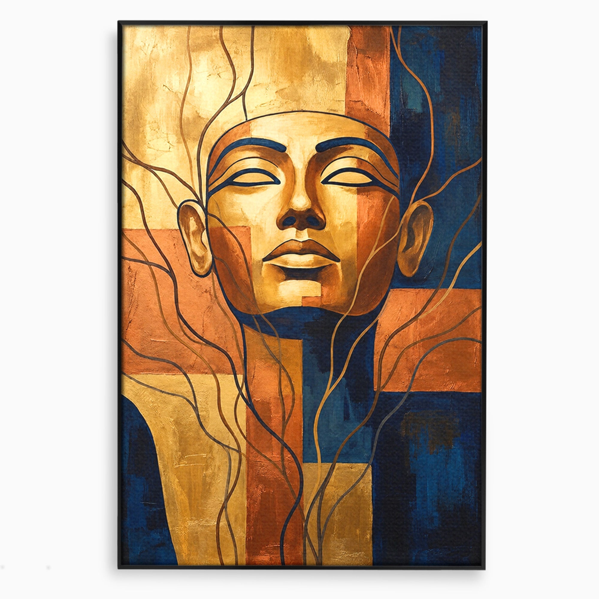 Tablou Canvas Premium LuxCanva® T1046, Chipul Zeitei Egiptene, Portret, Egipt, Abstract, Living, Dormitor, Culori Vibrante