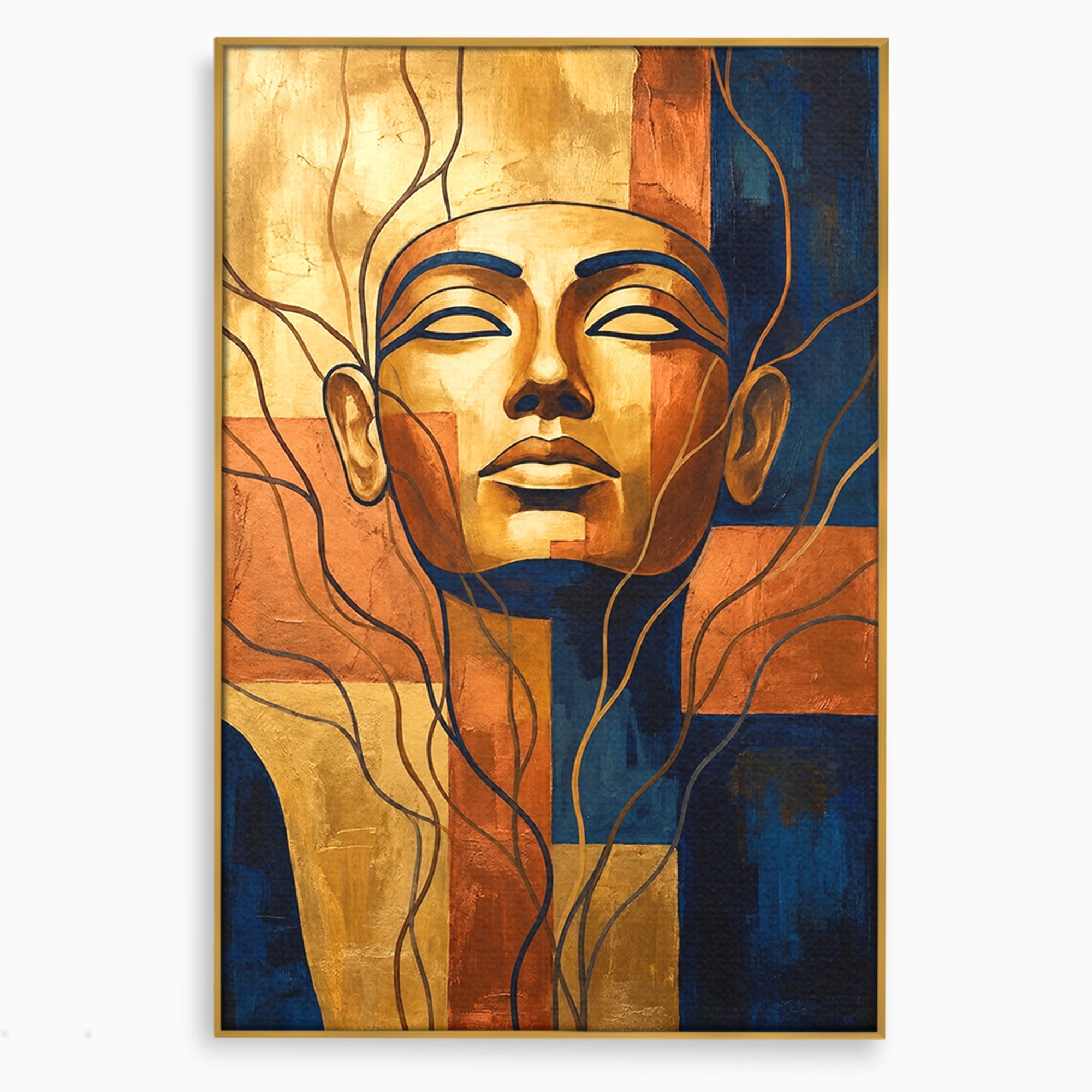 Tablou Canvas Premium LuxCanva® T1046, Chipul Zeitei Egiptene, Portret, Egipt, Abstract, Living, Dormitor, Culori Vibrante