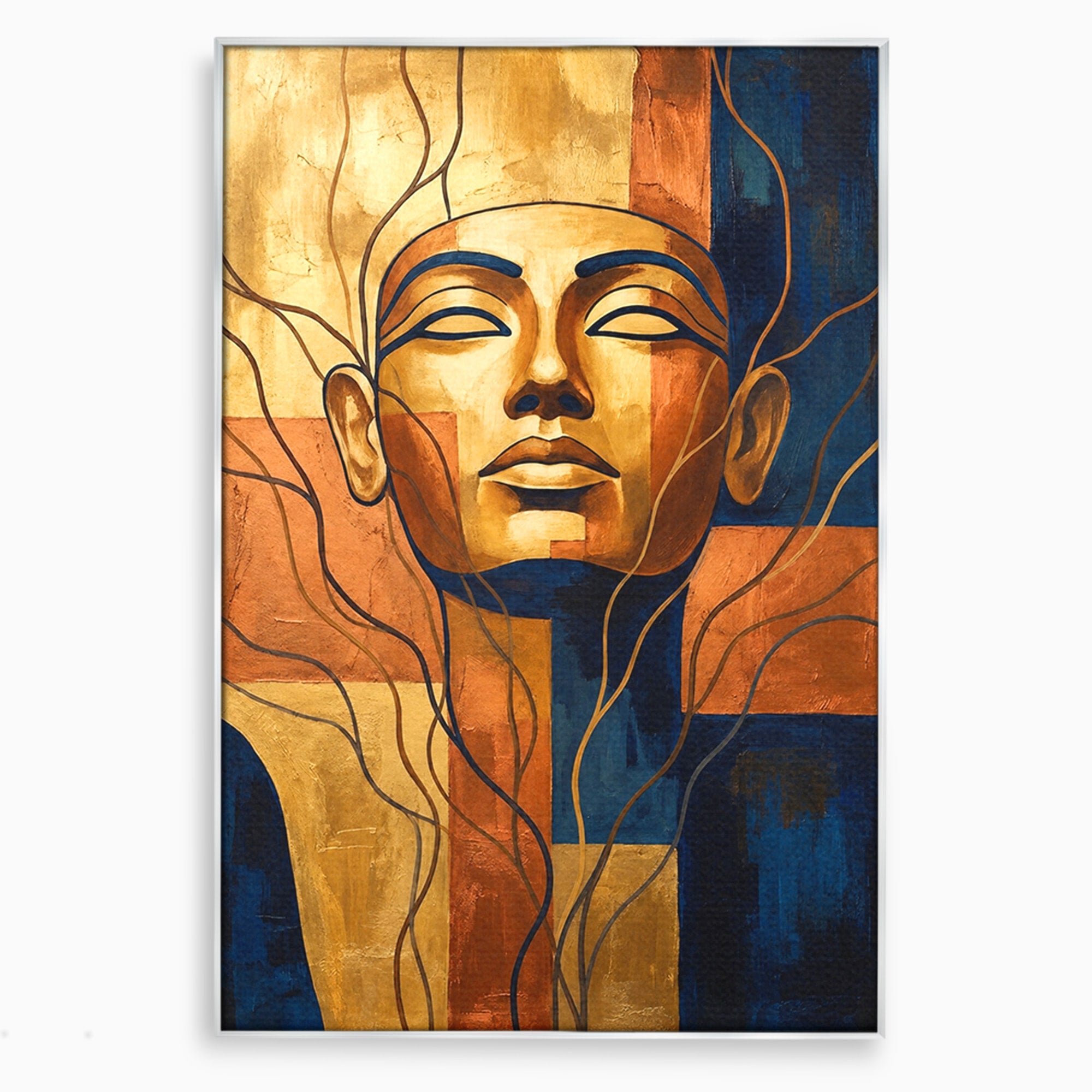 Tablou Canvas Premium LuxCanva® T1046, Chipul Zeitei Egiptene, Portret, Egipt, Abstract, Living, Dormitor, Culori Vibrante