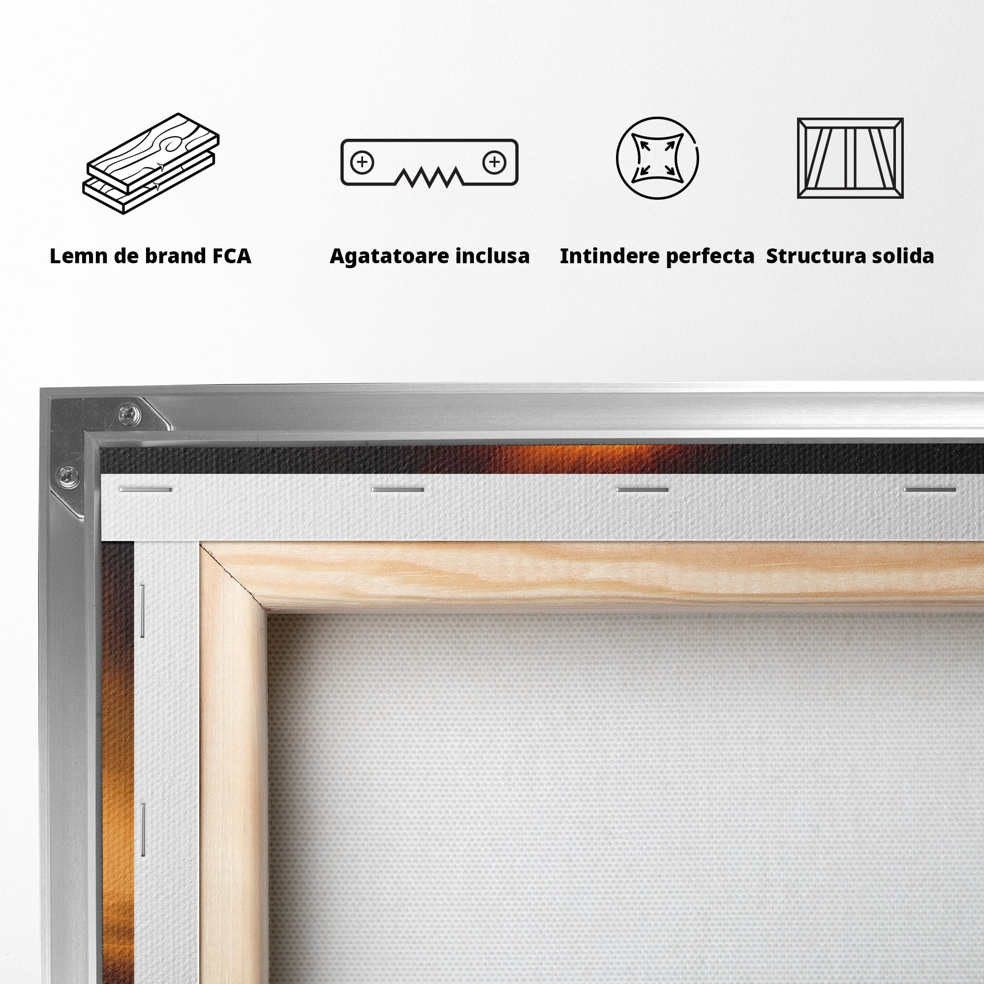 Tablou Canvas Premium LuxCanva® T1047, Caravana Sub Eclipsa, Desert, Eclipsa, Caravana, Peisaj, Living, Culori Vibrante