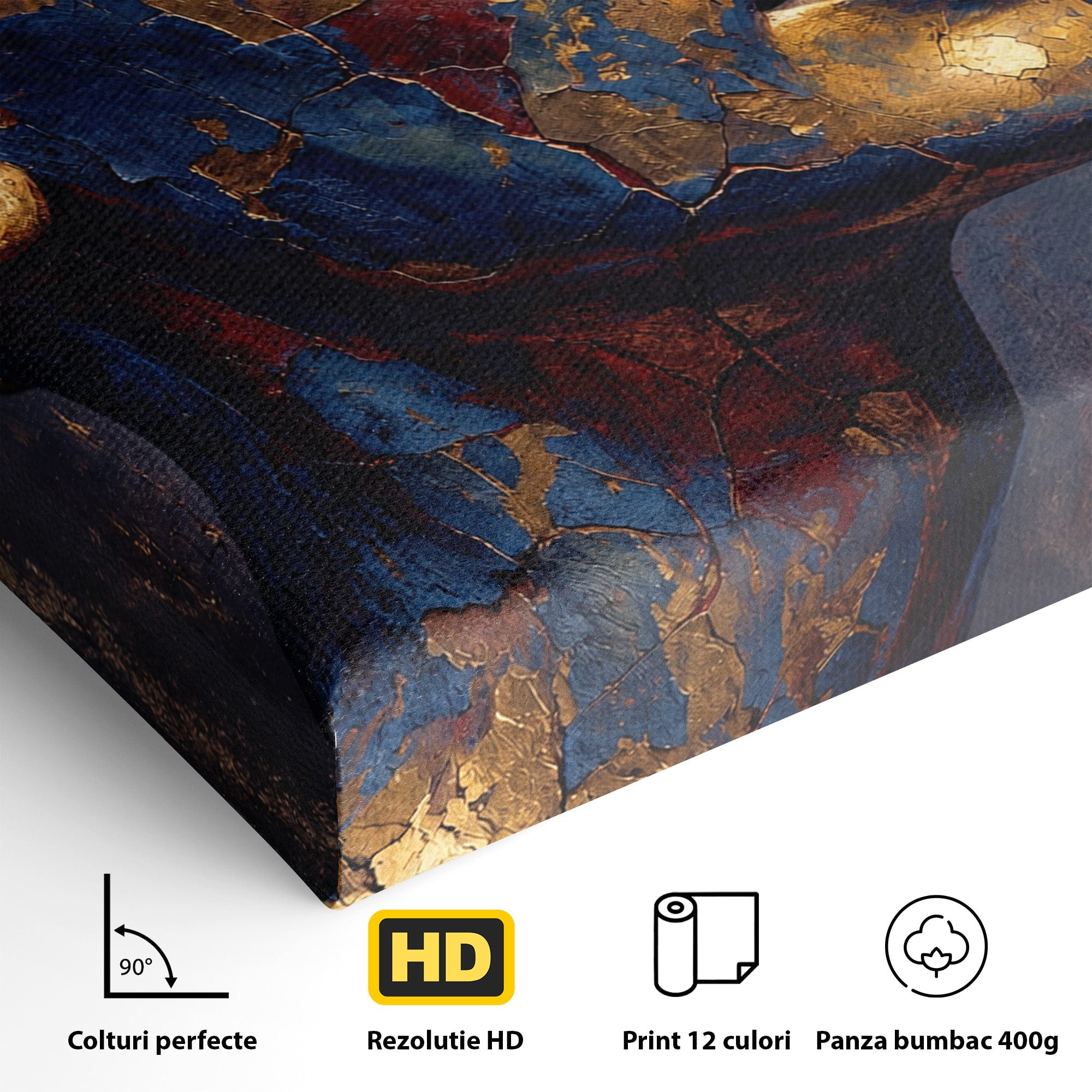 Tablou Canvas Premium LuxCanva® T1048, Profil Regal Egiptean, Egipt, Portret, Antic, Istorie, Dormitor, Culori Vibrante