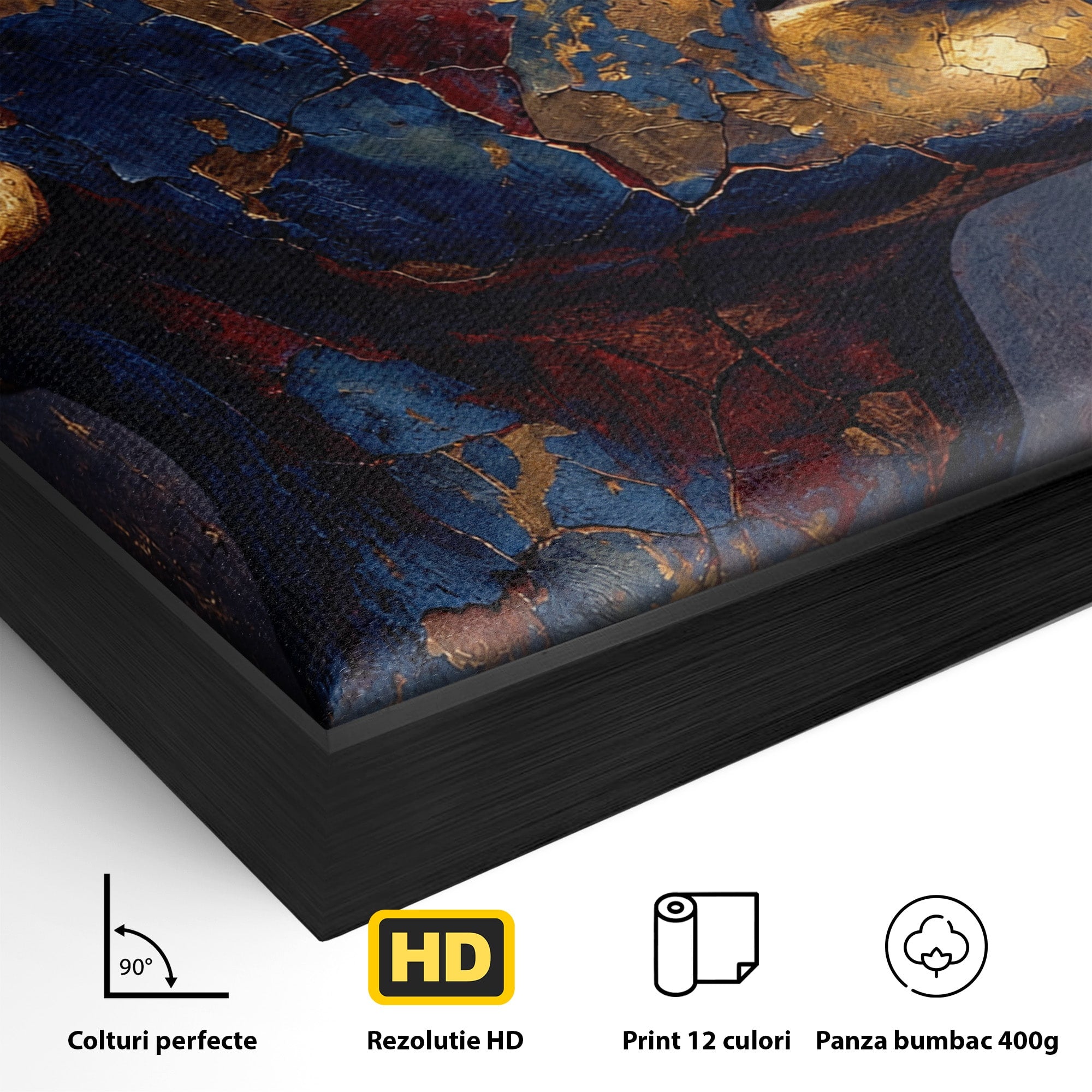 Tablou Canvas Premium LuxCanva® T1048, Profil Regal Egiptean, Egipt, Portret, Antic, Istorie, Dormitor, Culori Vibrante