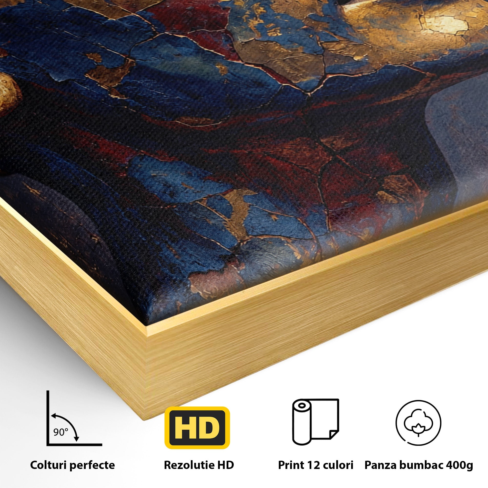 Tablou Canvas Premium LuxCanva® T1048, Profil Regal Egiptean, Egipt, Portret, Antic, Istorie, Dormitor, Culori Vibrante