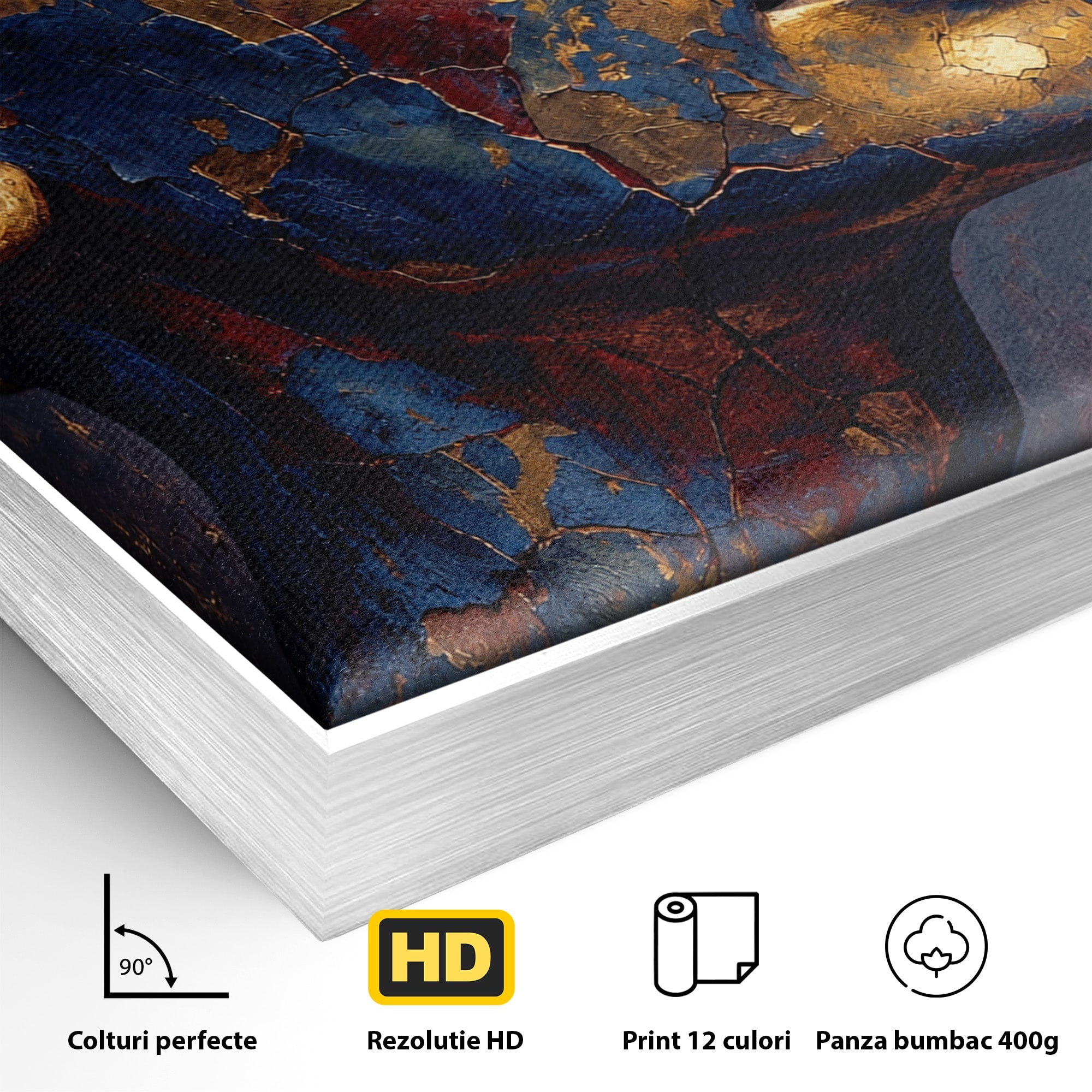 Tablou Canvas Premium LuxCanva® T1048, Profil Regal Egiptean, Egipt, Portret, Antic, Istorie, Dormitor, Culori Vibrante