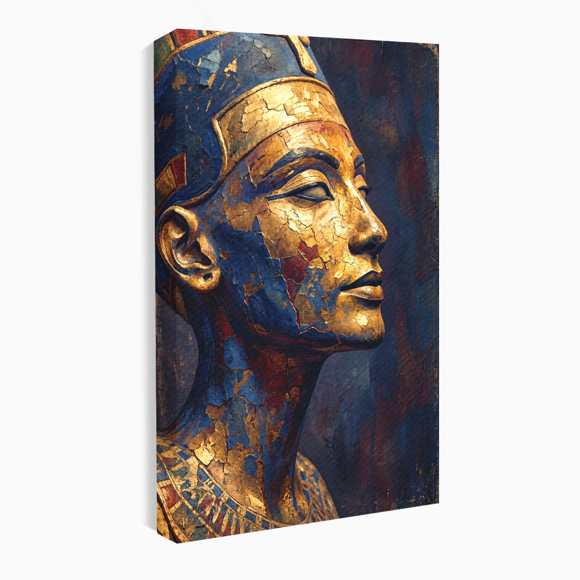 Tablou Canvas Premium LuxCanva® T1048, Profil Regal Egiptean, Egipt, Portret, Antic, Istorie, Dormitor, Culori Vibrante