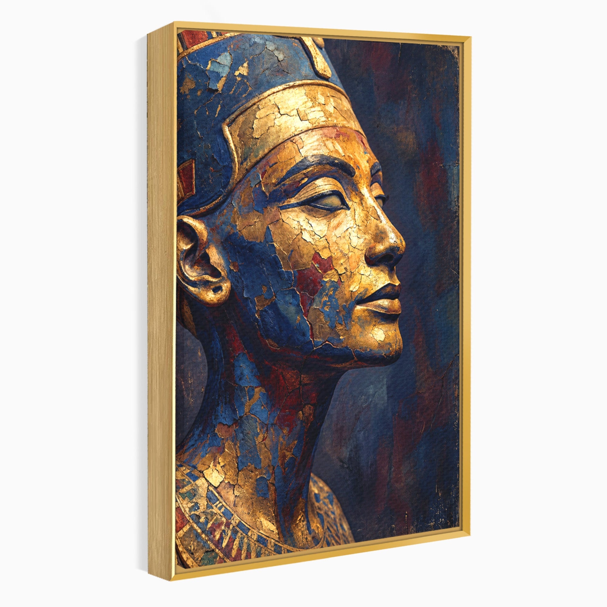 Tablou Canvas Premium LuxCanva® T1048, Profil Regal Egiptean, Egipt, Portret, Antic, Istorie, Dormitor, Culori Vibrante