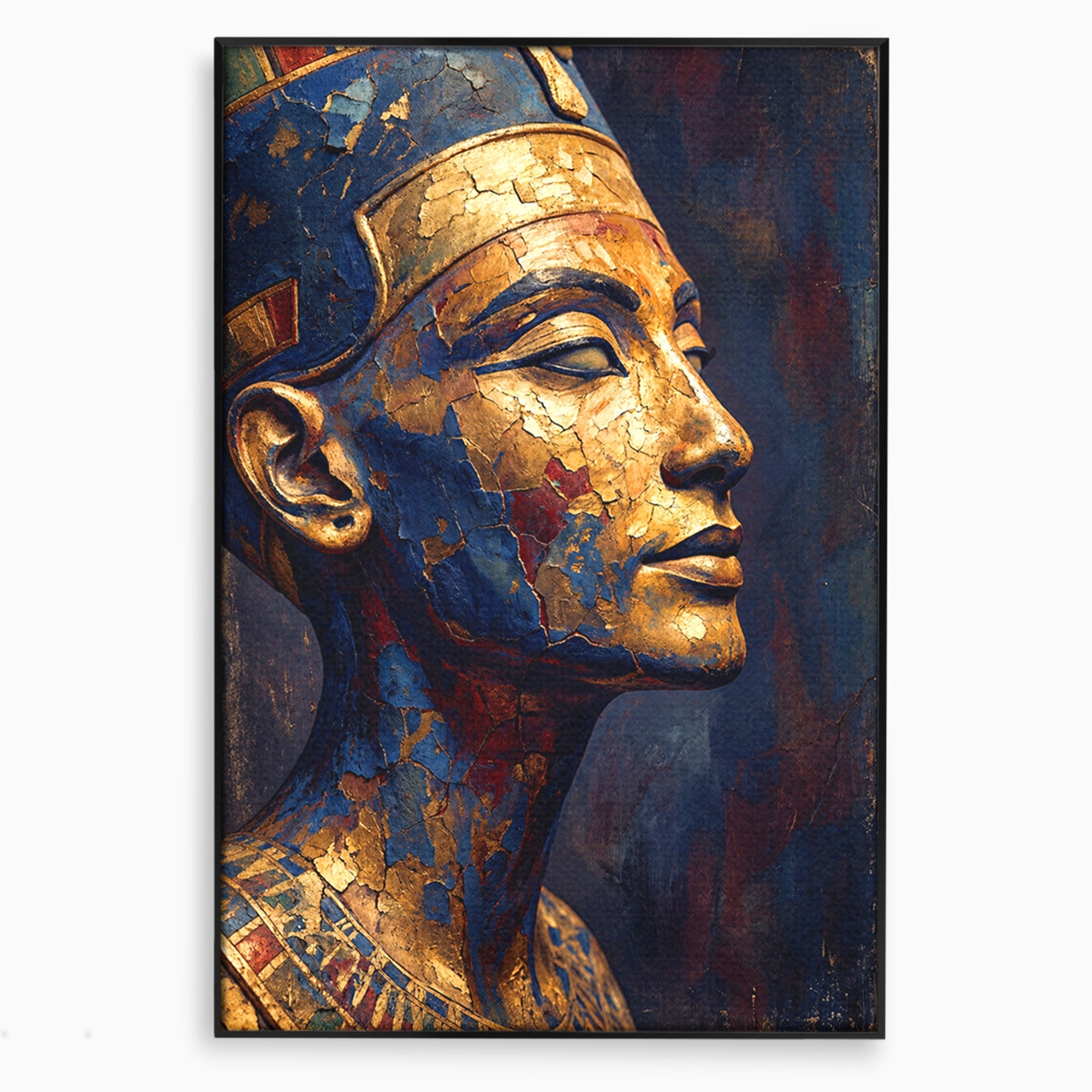 Tablou Canvas Premium LuxCanva® T1048, Profil Regal Egiptean, Egipt, Portret, Antic, Istorie, Dormitor, Culori Vibrante