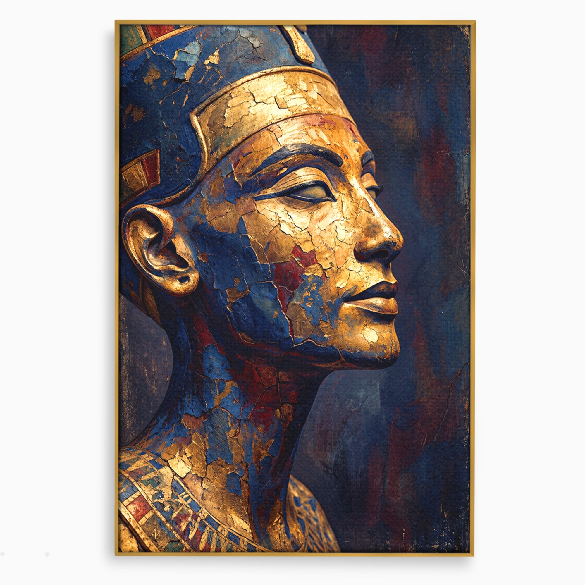 Tablou Canvas Premium LuxCanva® T1048, Profil Regal Egiptean, Egipt, Portret, Antic, Istorie, Dormitor, Culori Vibrante