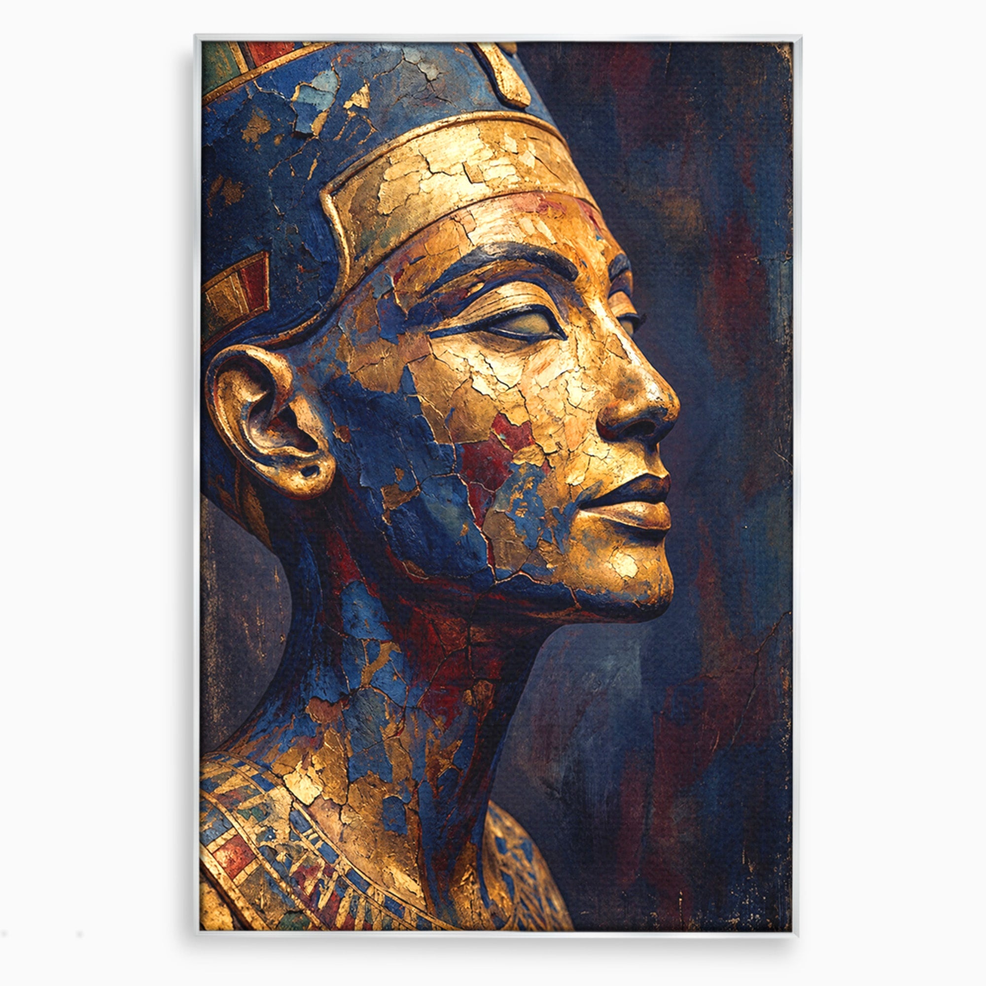 Tablou Canvas Premium LuxCanva® T1048, Profil Regal Egiptean, Egipt, Portret, Antic, Istorie, Dormitor, Culori Vibrante