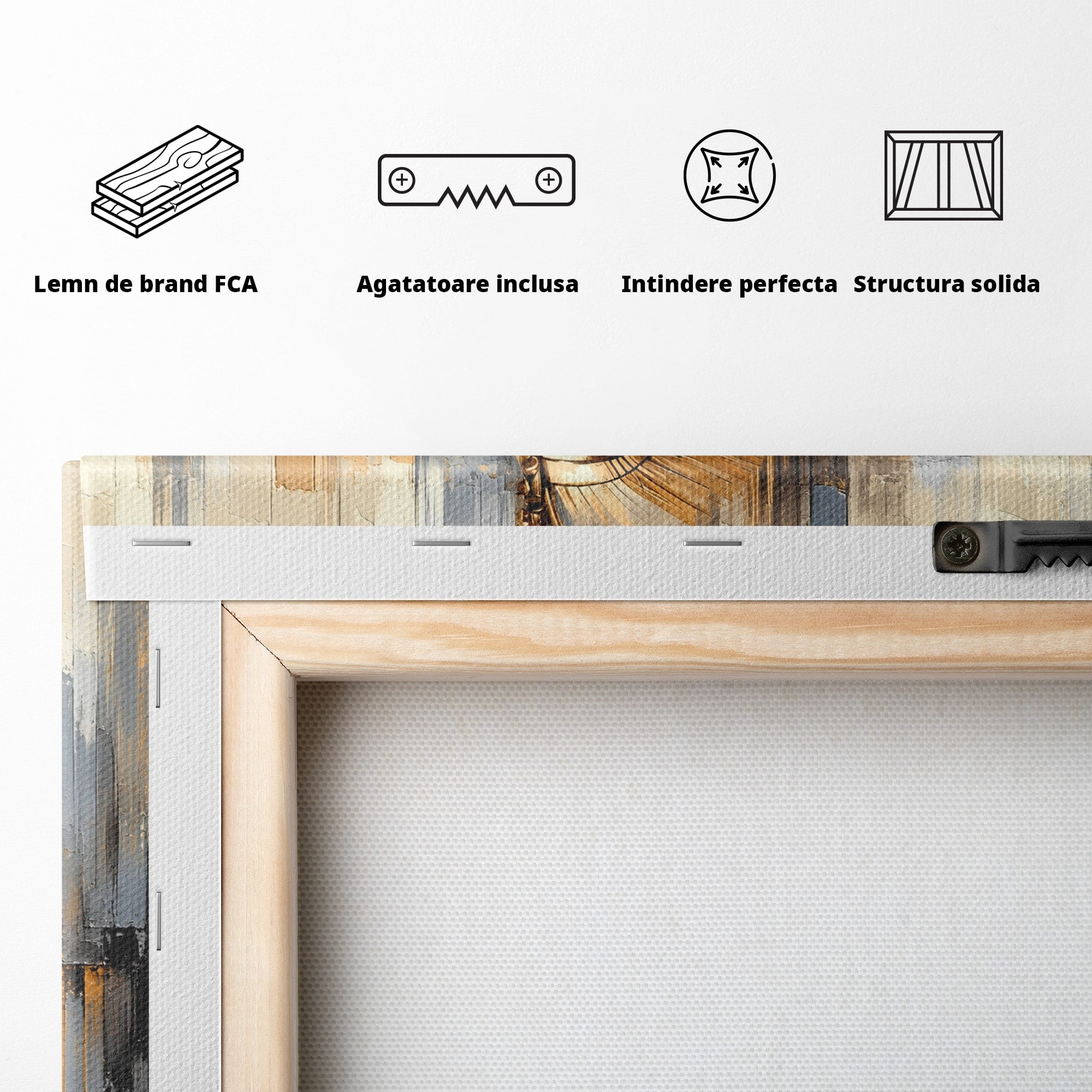 Tablou Canvas Premium LuxCanva® T1049, Femeia Faraonului, Regina, Egipt, Portret, Istorie, Dormitor, Culori Vibrante