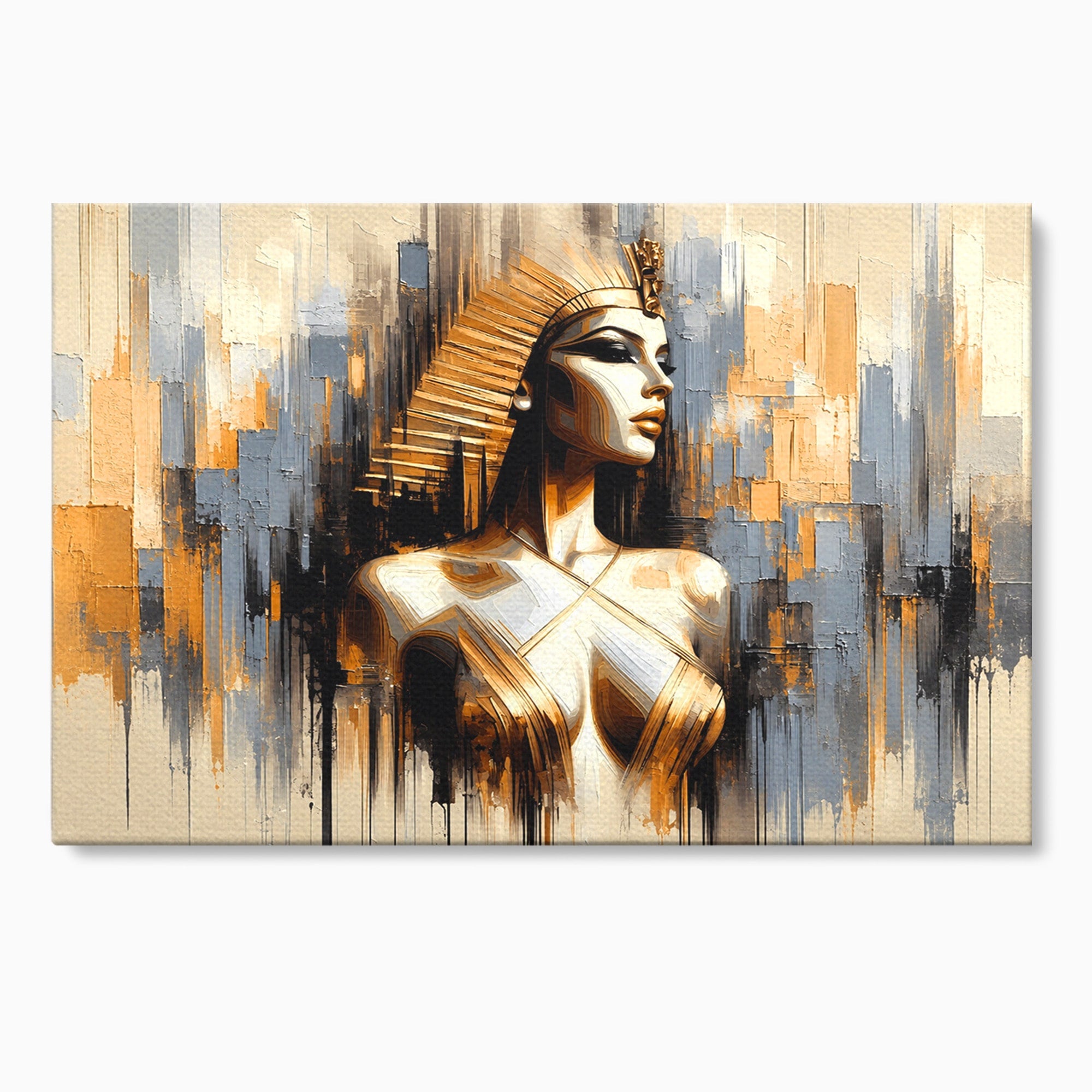 Tablou Canvas Premium LuxCanva® T1049, Femeia Faraonului, Regina, Egipt, Portret, Istorie, Dormitor, Culori Vibrante