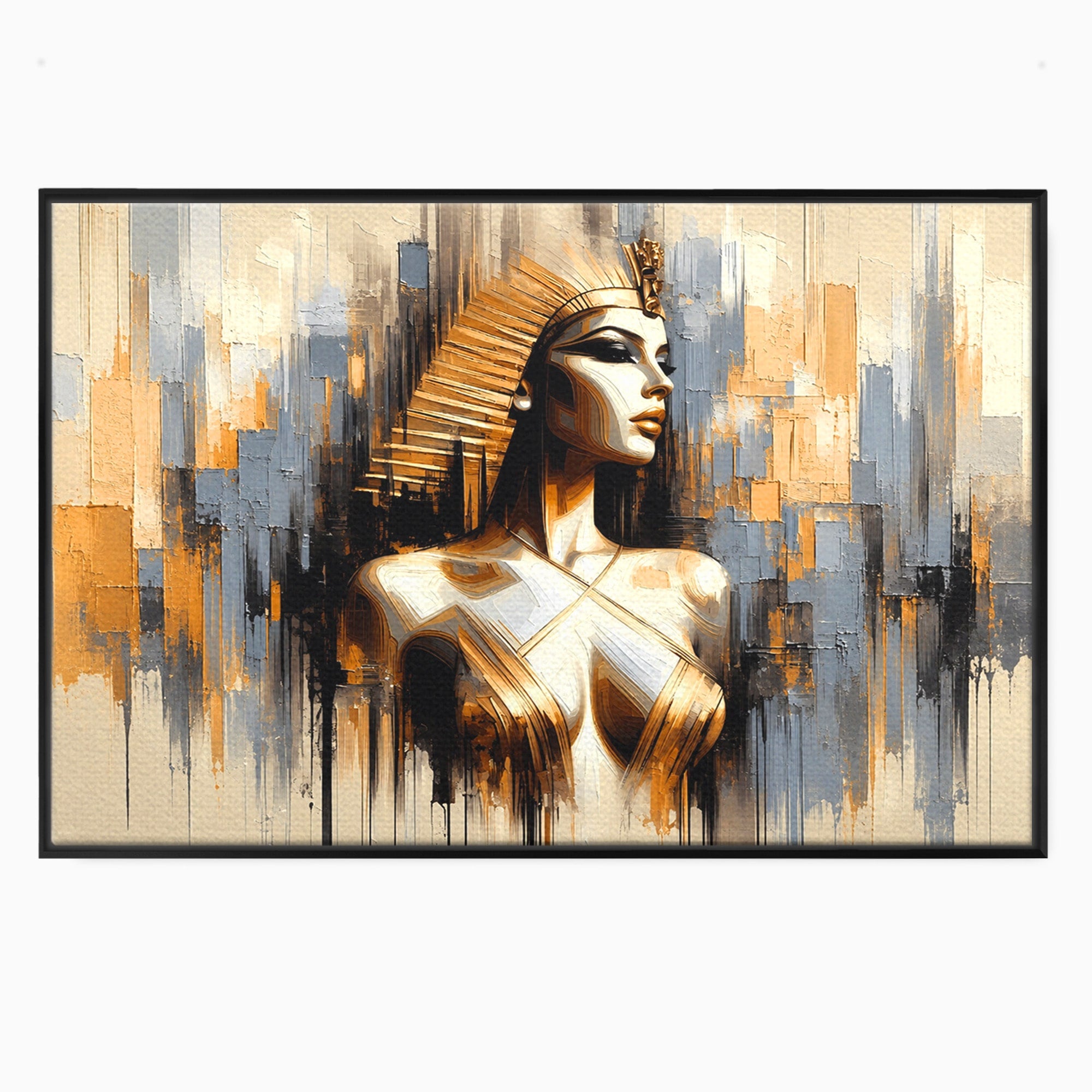 Tablou Canvas Premium LuxCanva® T1049, Femeia Faraonului, Regina, Egipt, Portret, Istorie, Dormitor, Culori Vibrante
