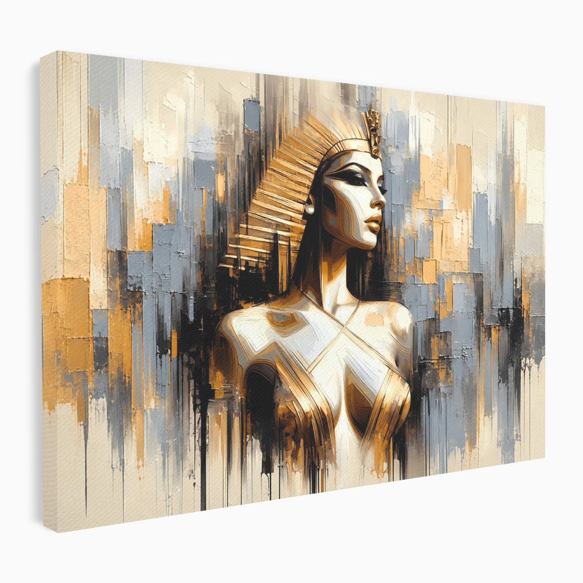 Tablou Canvas Premium LuxCanva® T1049, Femeia Faraonului, Regina, Egipt, Portret, Istorie, Dormitor, Culori Vibrante