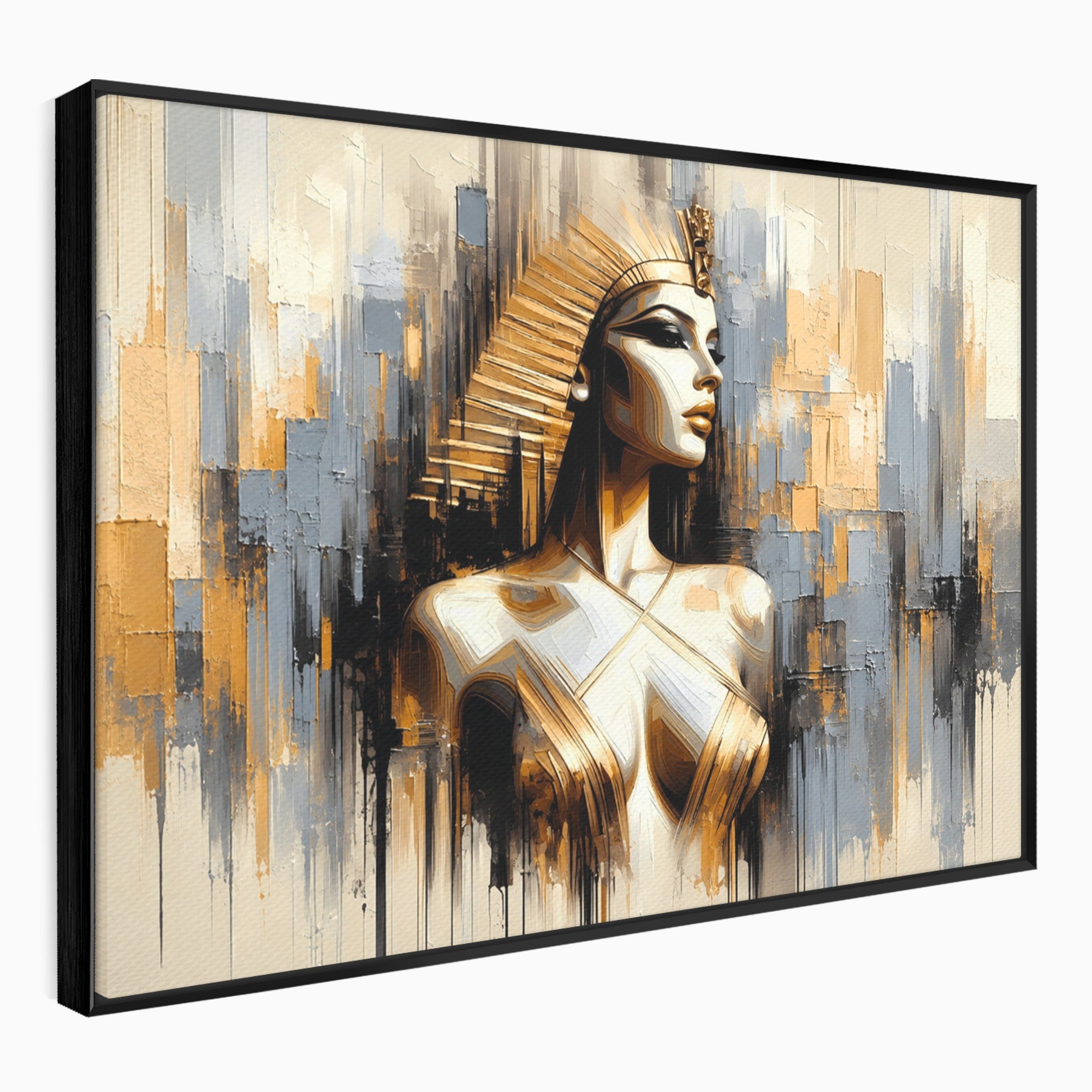 Tablou Canvas Premium LuxCanva® T1049, Femeia Faraonului, Regina, Egipt, Portret, Istorie, Dormitor, Culori Vibrante