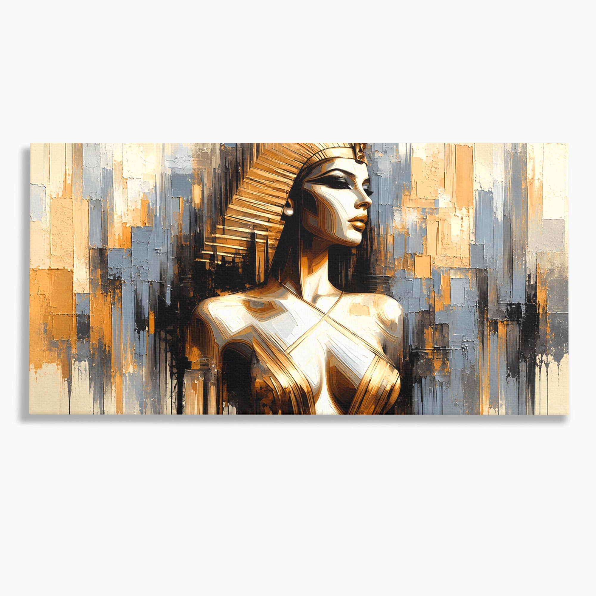 Tablou Canvas Premium LuxCanva® T1049, Femeia Faraonului, Regina, Egipt, Portret, Istorie, Dormitor, Culori Vibrante