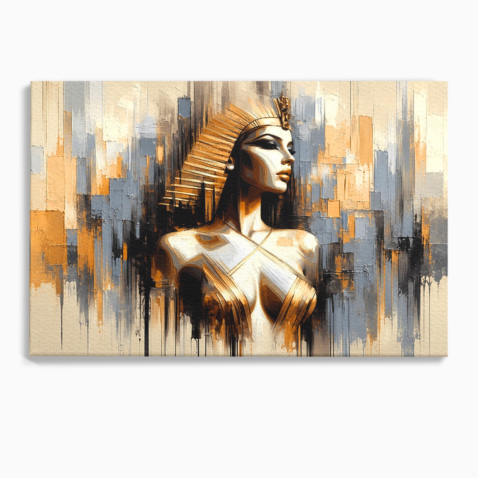 Tablou Canvas Premium LuxCanva® T1049, Femeia Faraonului, Regina, Egipt, Portret, Istorie, Dormitor, Culori Vibrante