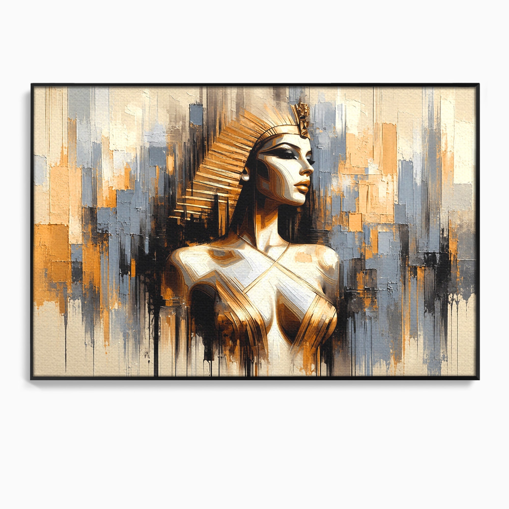 Tablou Canvas Premium LuxCanva® T1049, Femeia Faraonului, Regina, Egipt, Portret, Istorie, Dormitor, Culori Vibrante