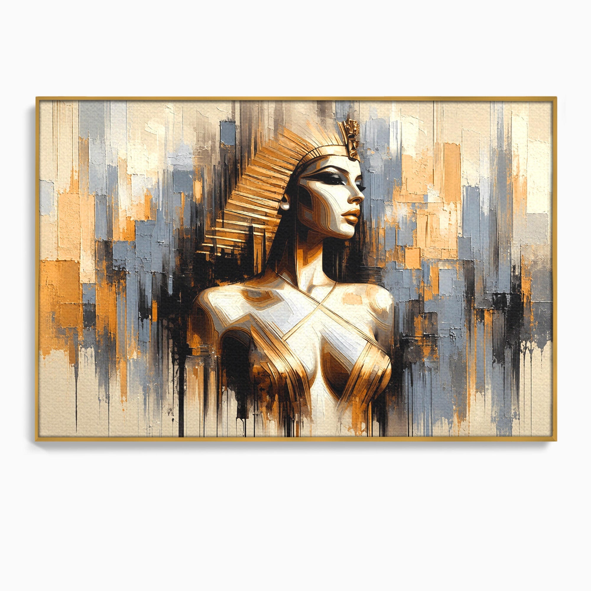 Tablou Canvas Premium LuxCanva® T1049, Femeia Faraonului, Regina, Egipt, Portret, Istorie, Dormitor, Culori Vibrante