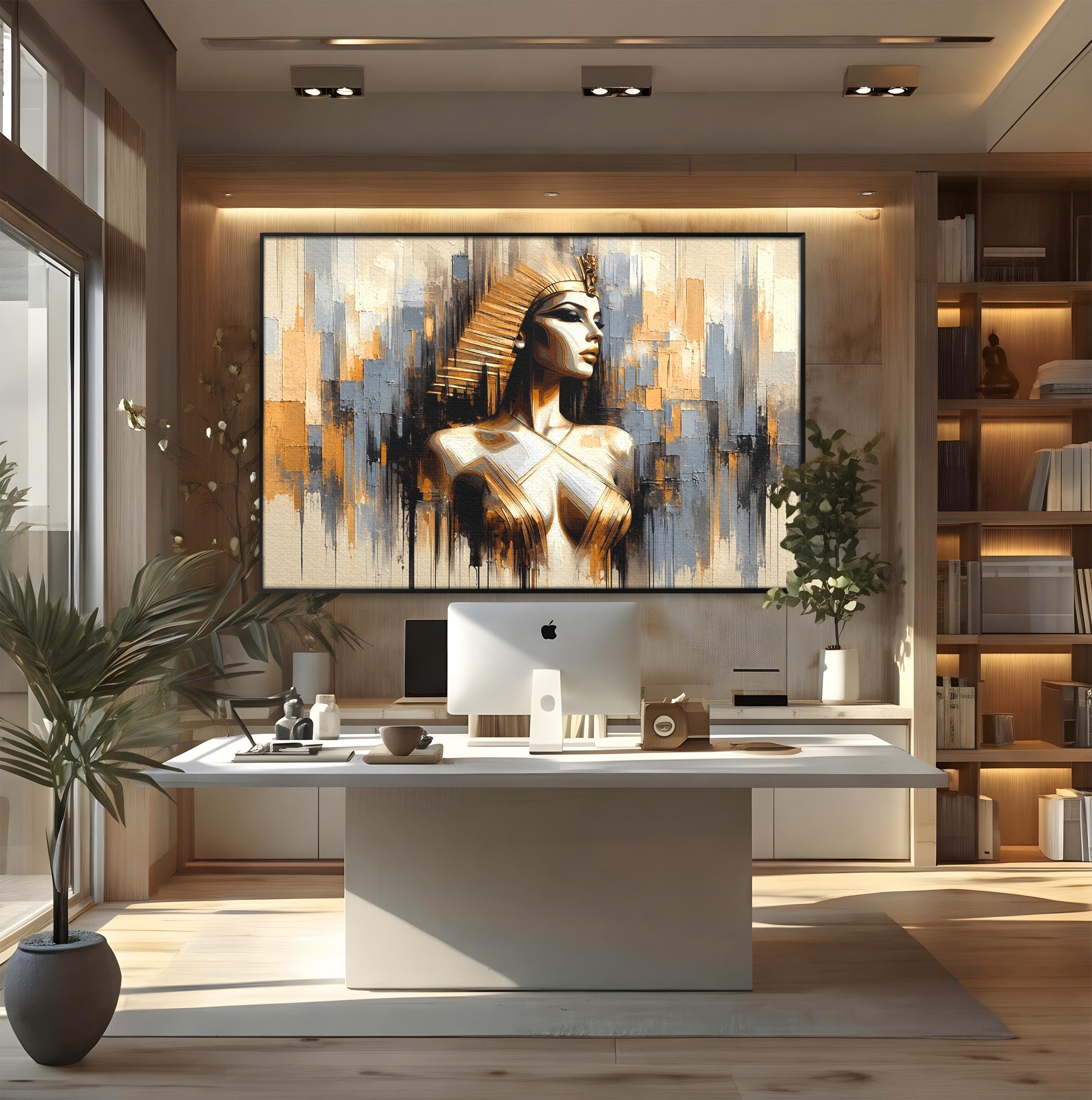 Tablou Canvas Premium LuxCanva® T1049, Femeia Faraonului, Regina, Egipt, Portret, Istorie, Dormitor, Culori Vibrante