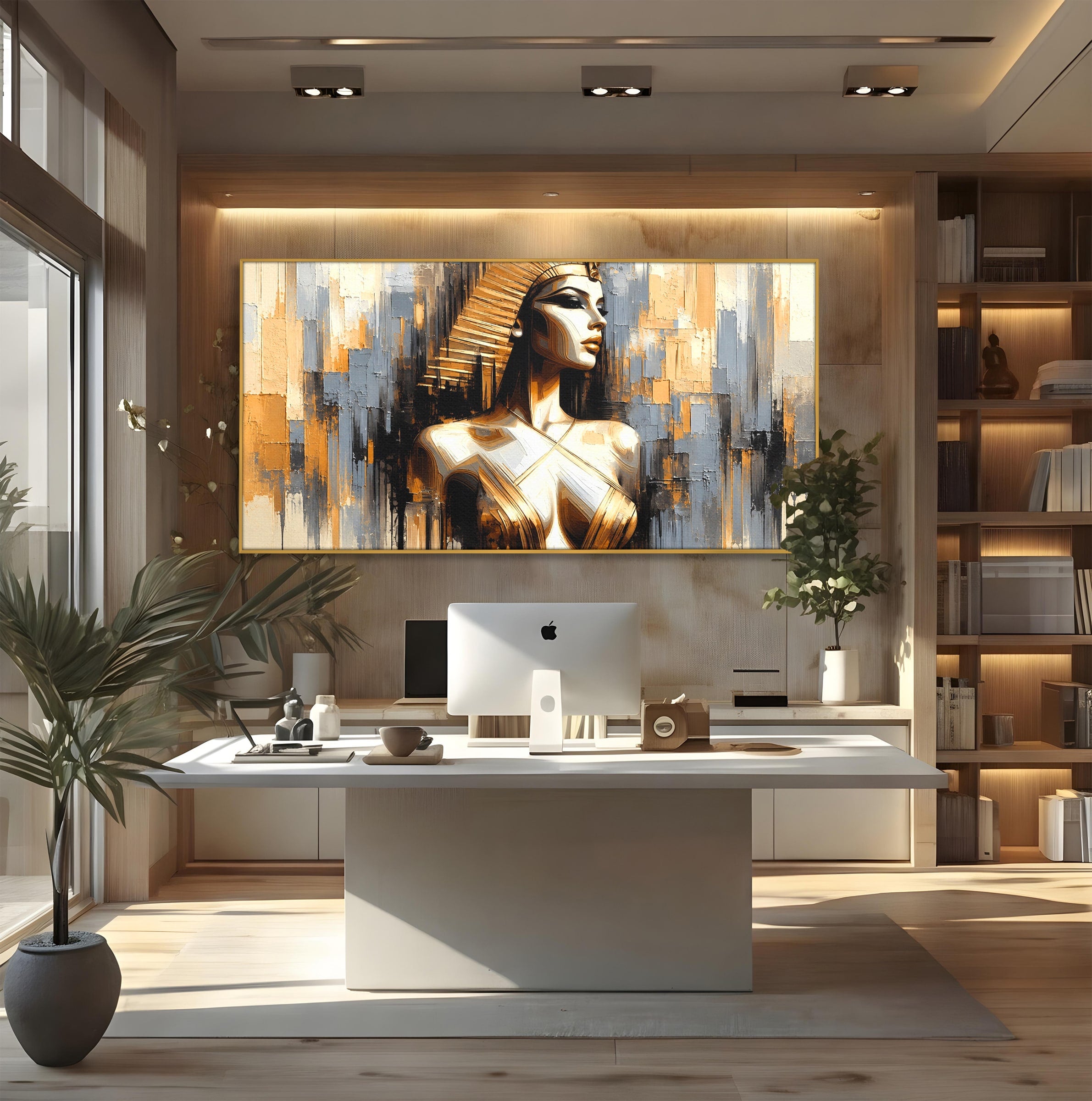 Tablou Canvas Premium LuxCanva® T1049, Femeia Faraonului, Regina, Egipt, Portret, Istorie, Dormitor, Culori Vibrante
