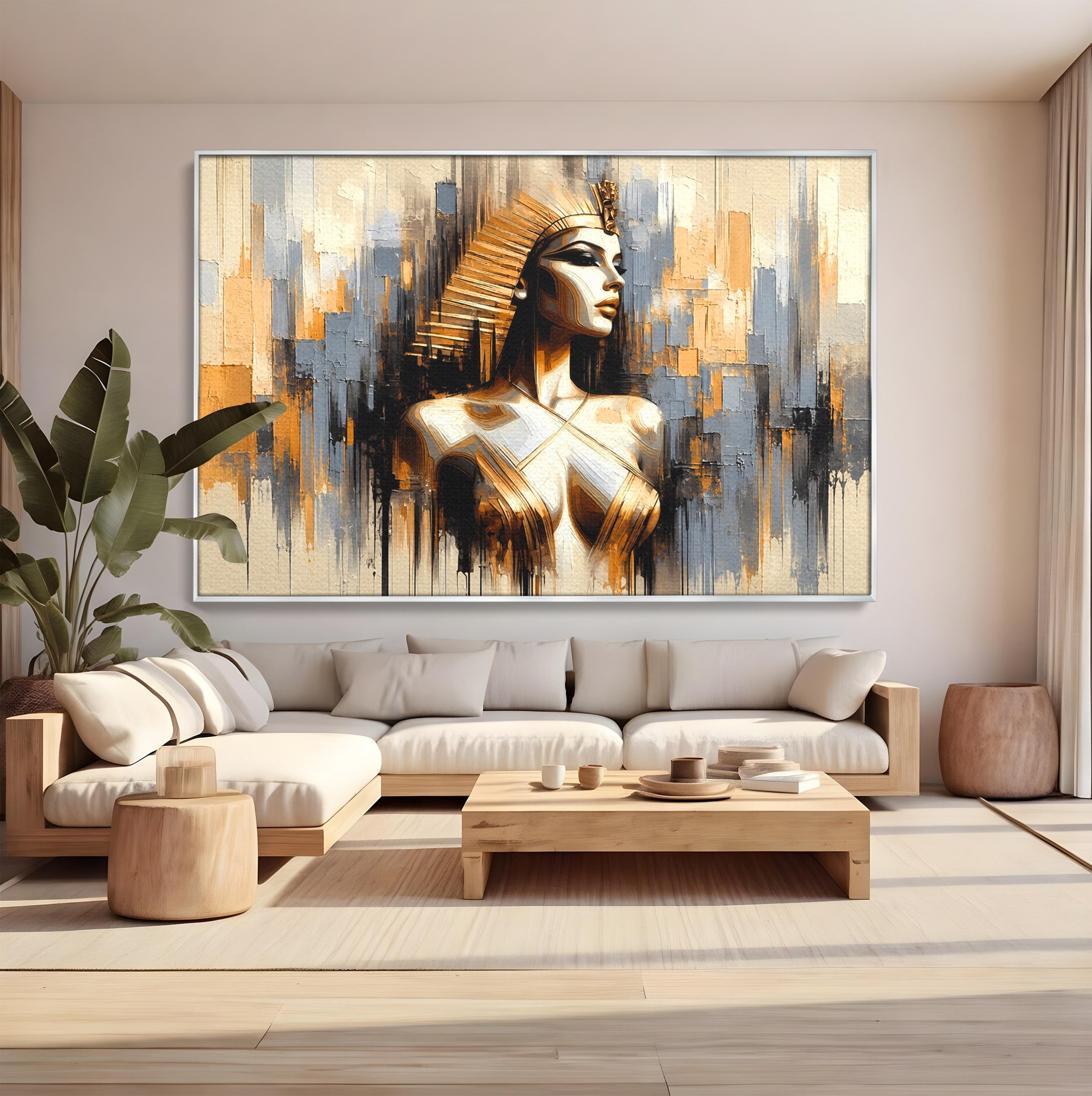 Tablou Canvas Premium LuxCanva® T1049, Femeia Faraonului, Regina, Egipt, Portret, Istorie, Dormitor, Culori Vibrante