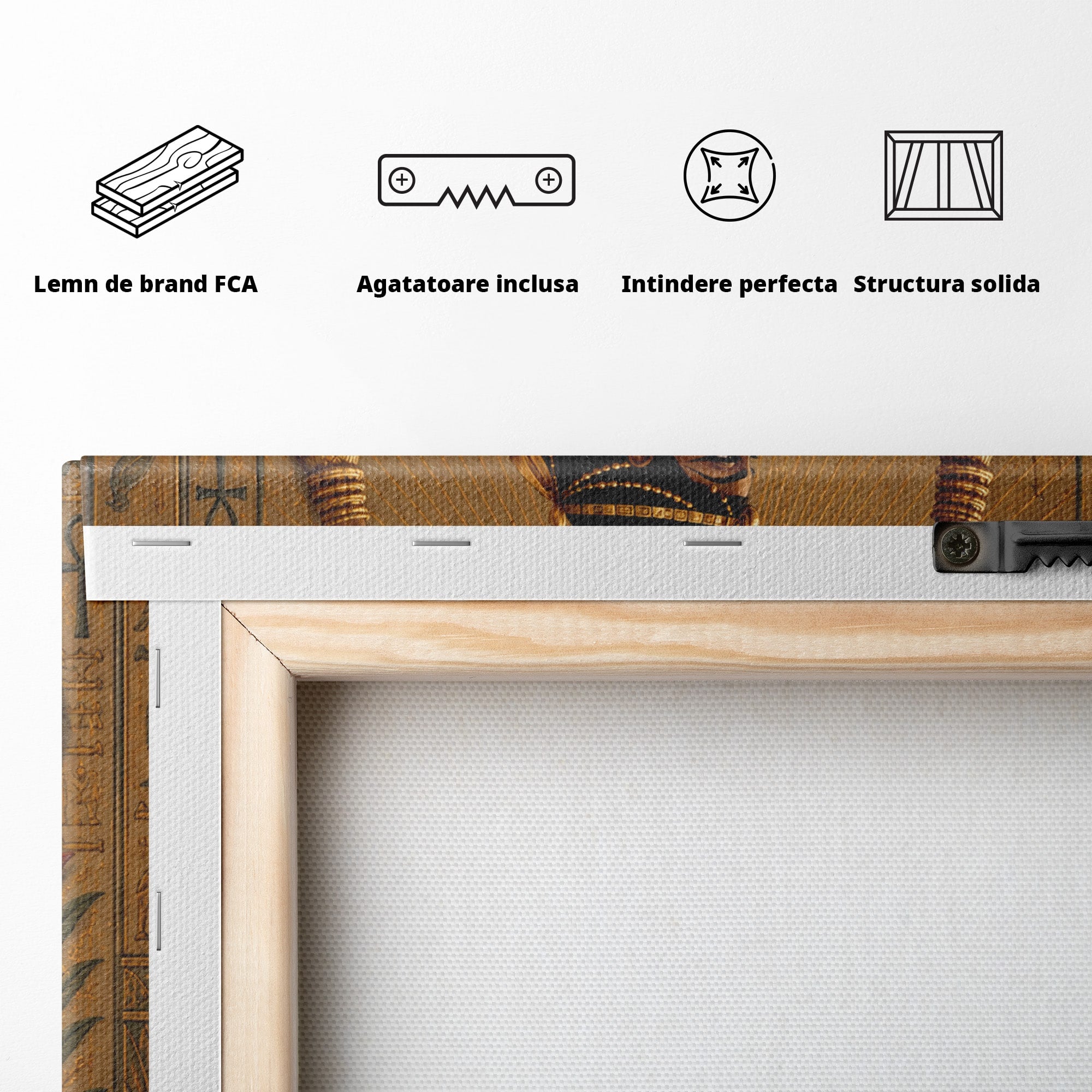 Tablou Canvas Premium LuxCanva® T1051, Zeita Egipteana, Egipt, Mitologie, Zeita, Pantera, Living, Culori Vibrante