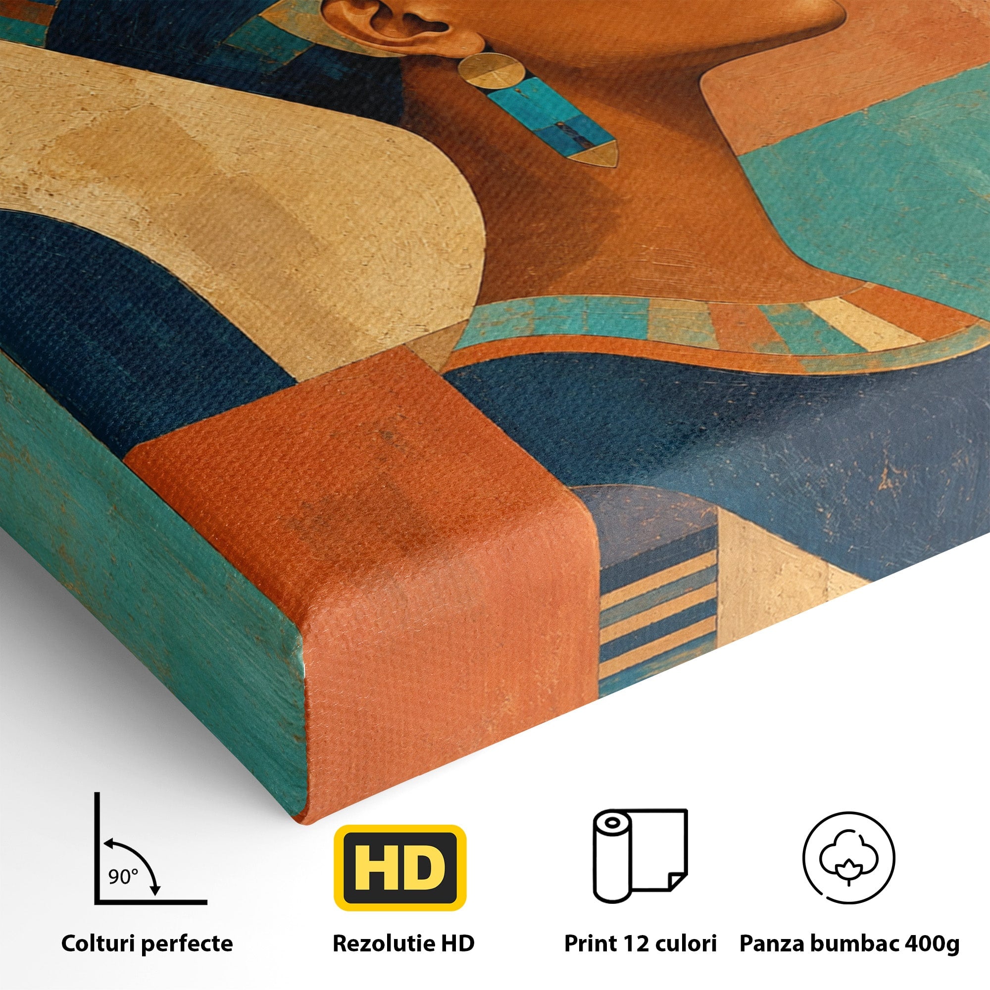 Tablou Canvas Premium LuxCanva® T1052, Frumusetea Nilului, Egipt, Portret, Antichitate, Eleganta, Living, Culori Vibrante