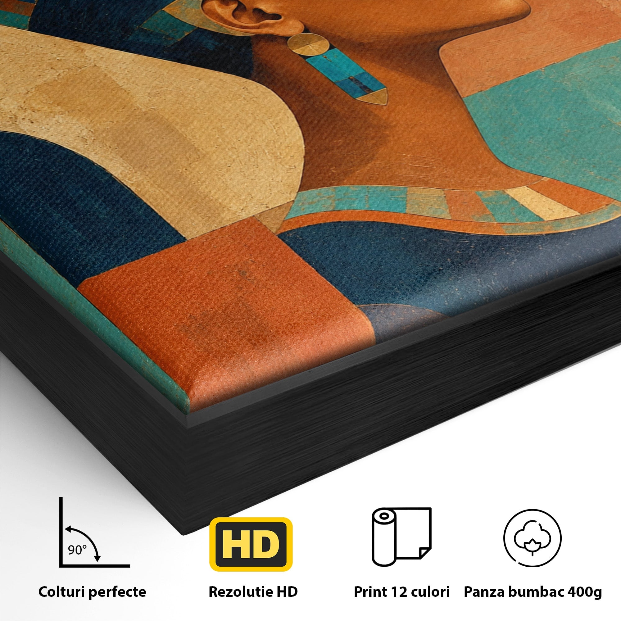Tablou Canvas Premium LuxCanva® T1052, Frumusetea Nilului, Egipt, Portret, Antichitate, Eleganta, Living, Culori Vibrante