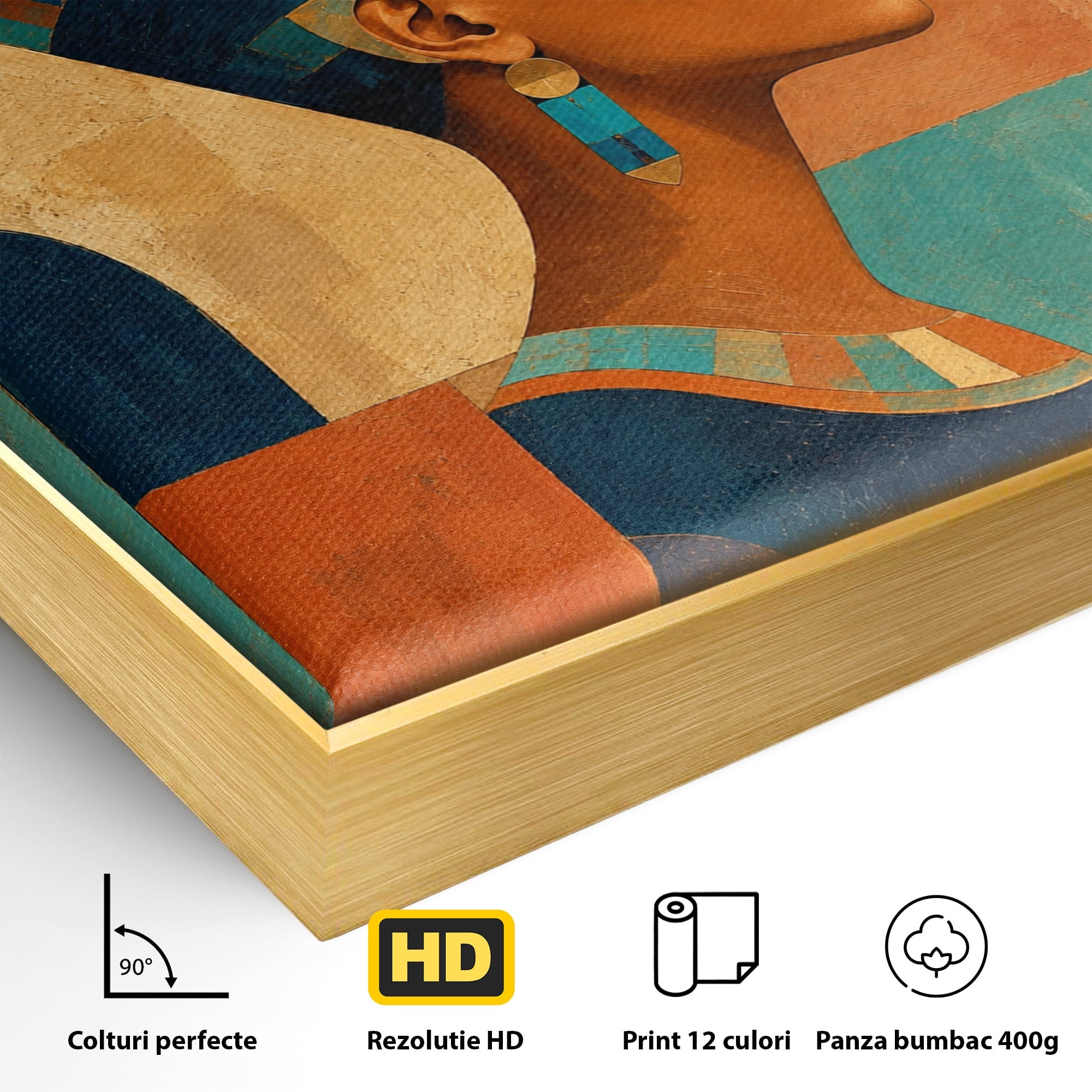 Tablou Canvas Premium LuxCanva® T1052, Frumusetea Nilului, Egipt, Portret, Antichitate, Eleganta, Living, Culori Vibrante