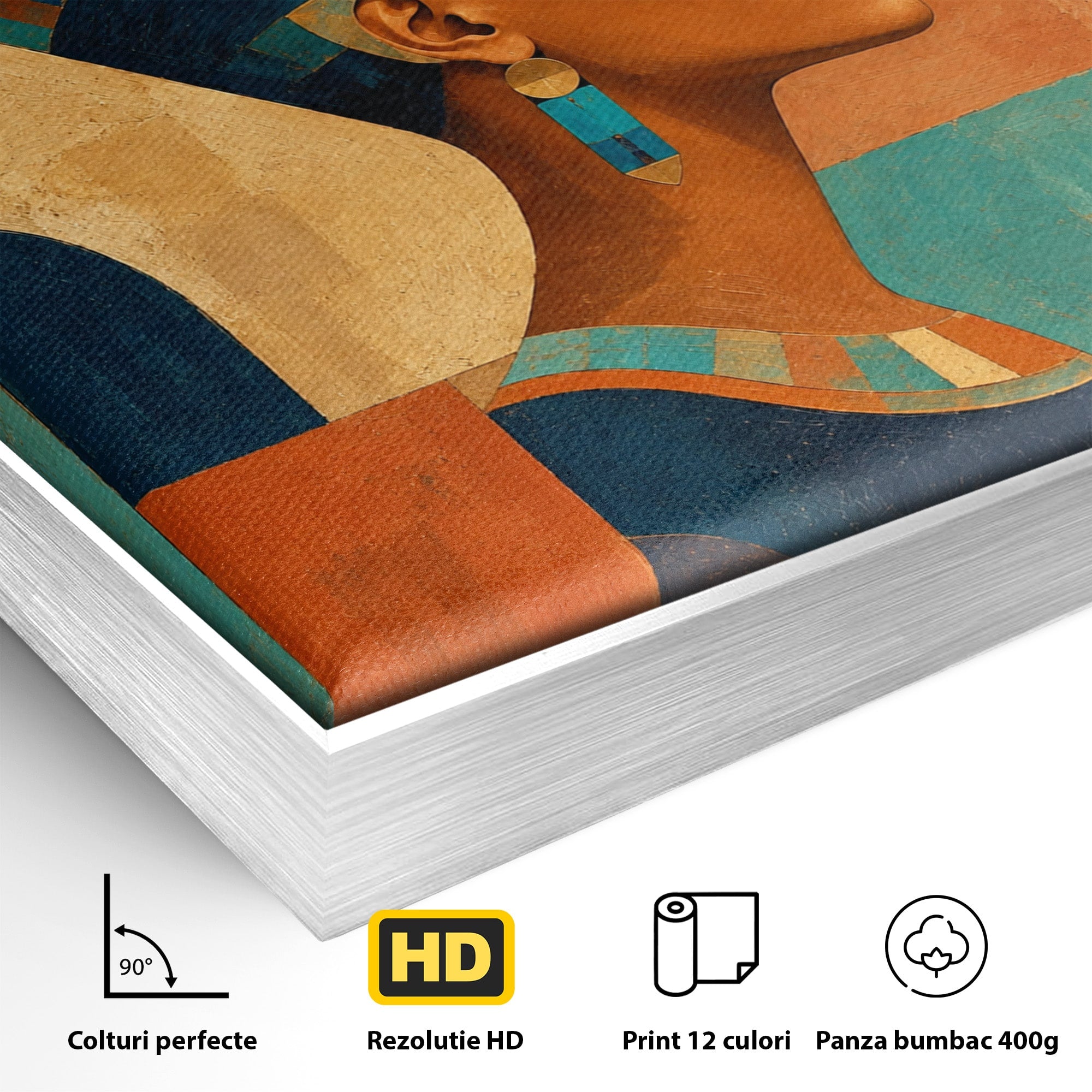 Tablou Canvas Premium LuxCanva® T1052, Frumusetea Nilului, Egipt, Portret, Antichitate, Eleganta, Living, Culori Vibrante