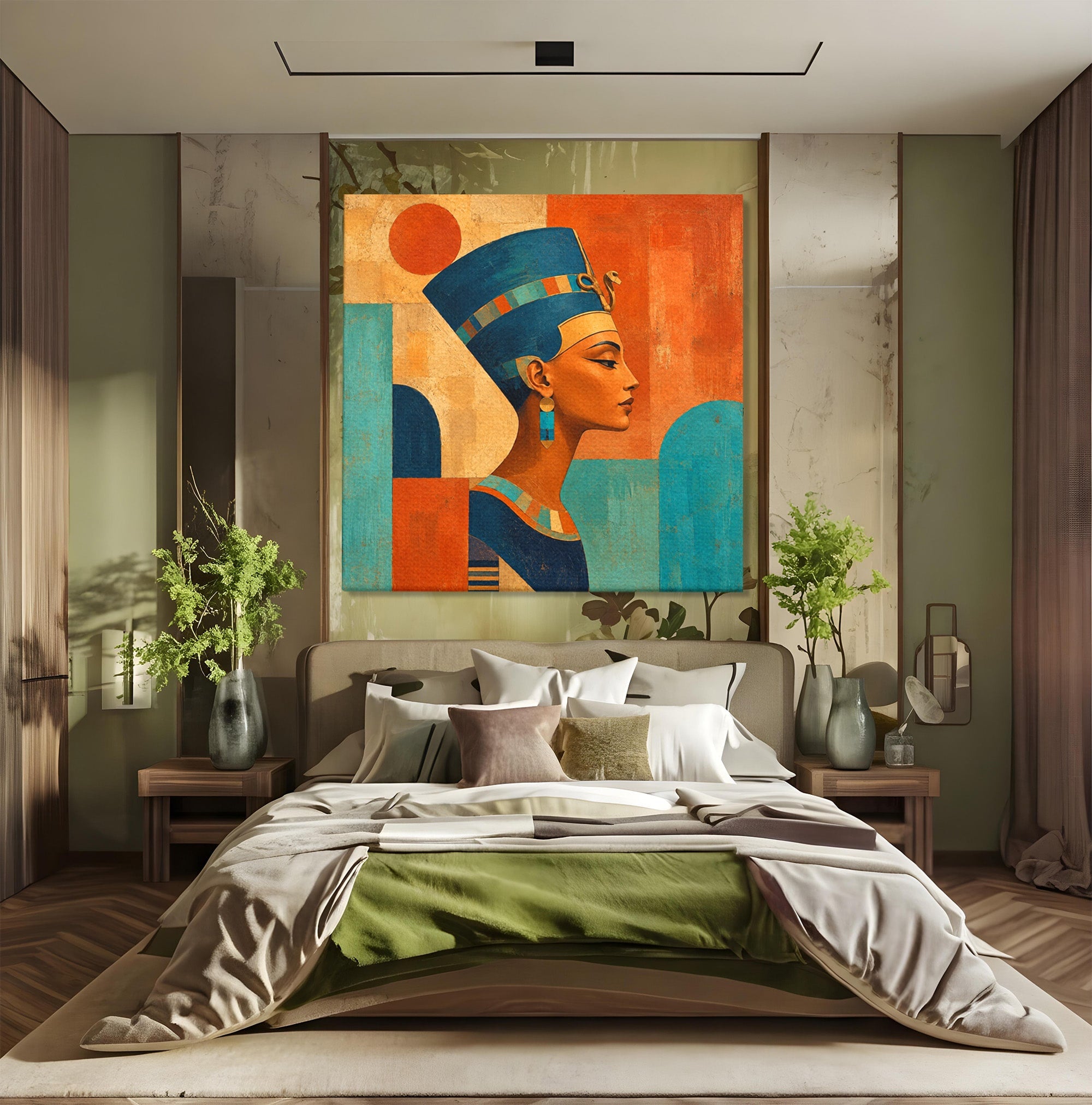 Tablou Canvas Premium LuxCanva® T1052, Frumusetea Nilului, Egipt, Portret, Antichitate, Eleganta, Living, Culori Vibrante
