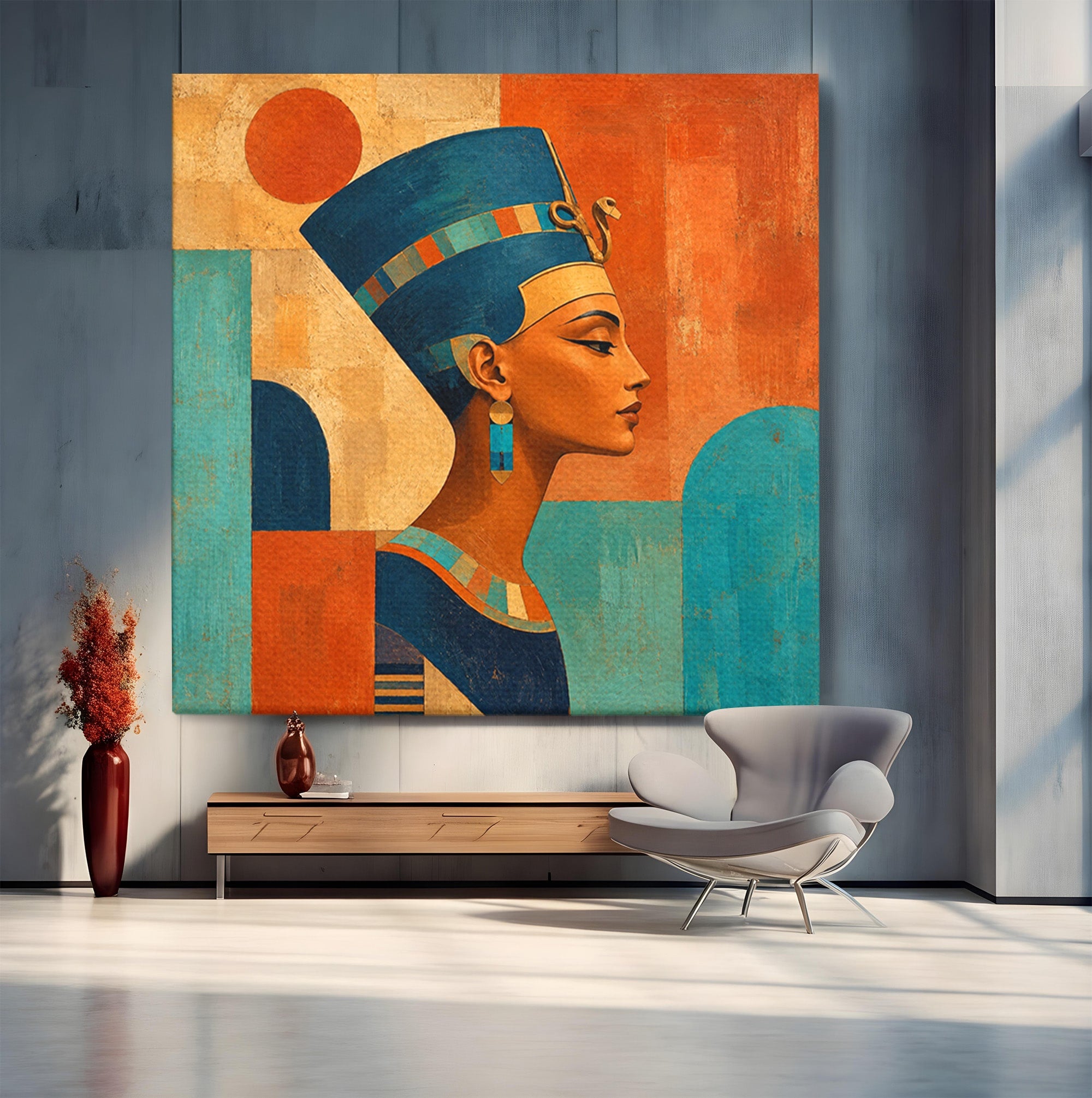 Tablou Canvas Premium LuxCanva® T1052, Frumusetea Nilului, Egipt, Portret, Antichitate, Eleganta, Living, Culori Vibrante