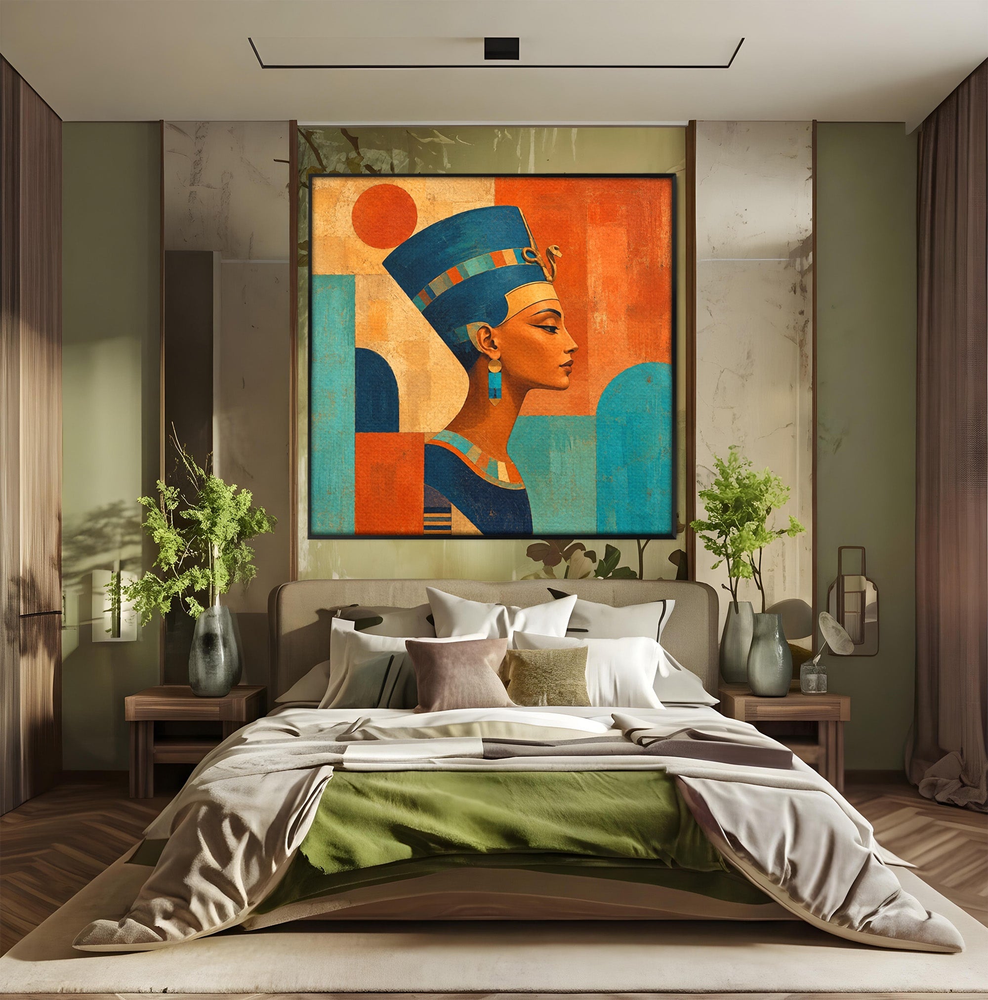 Tablou Canvas Premium LuxCanva® T1052, Frumusetea Nilului, Egipt, Portret, Antichitate, Eleganta, Living, Culori Vibrante