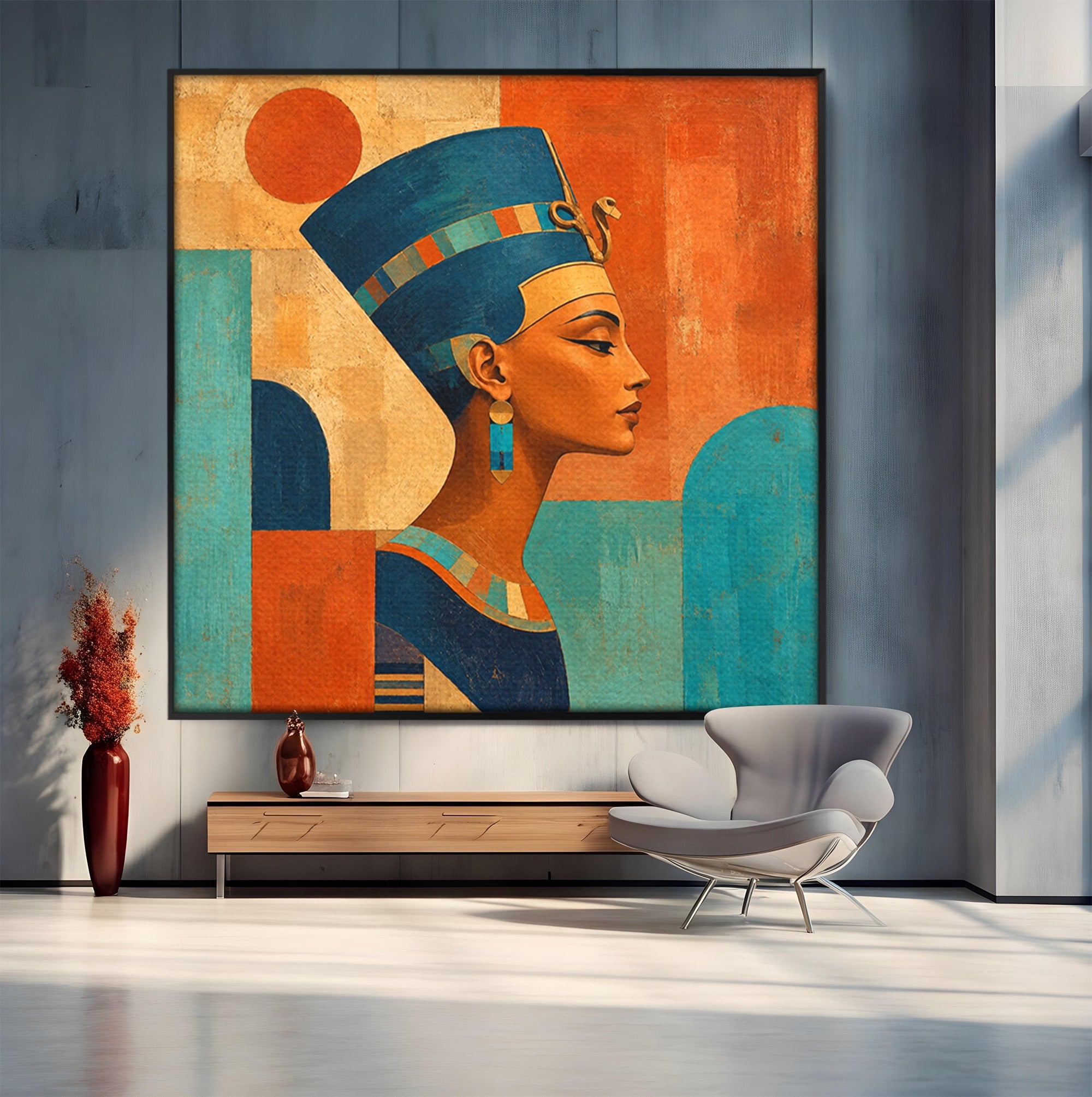 Tablou Canvas Premium LuxCanva® T1052, Frumusetea Nilului, Egipt, Portret, Antichitate, Eleganta, Living, Culori Vibrante