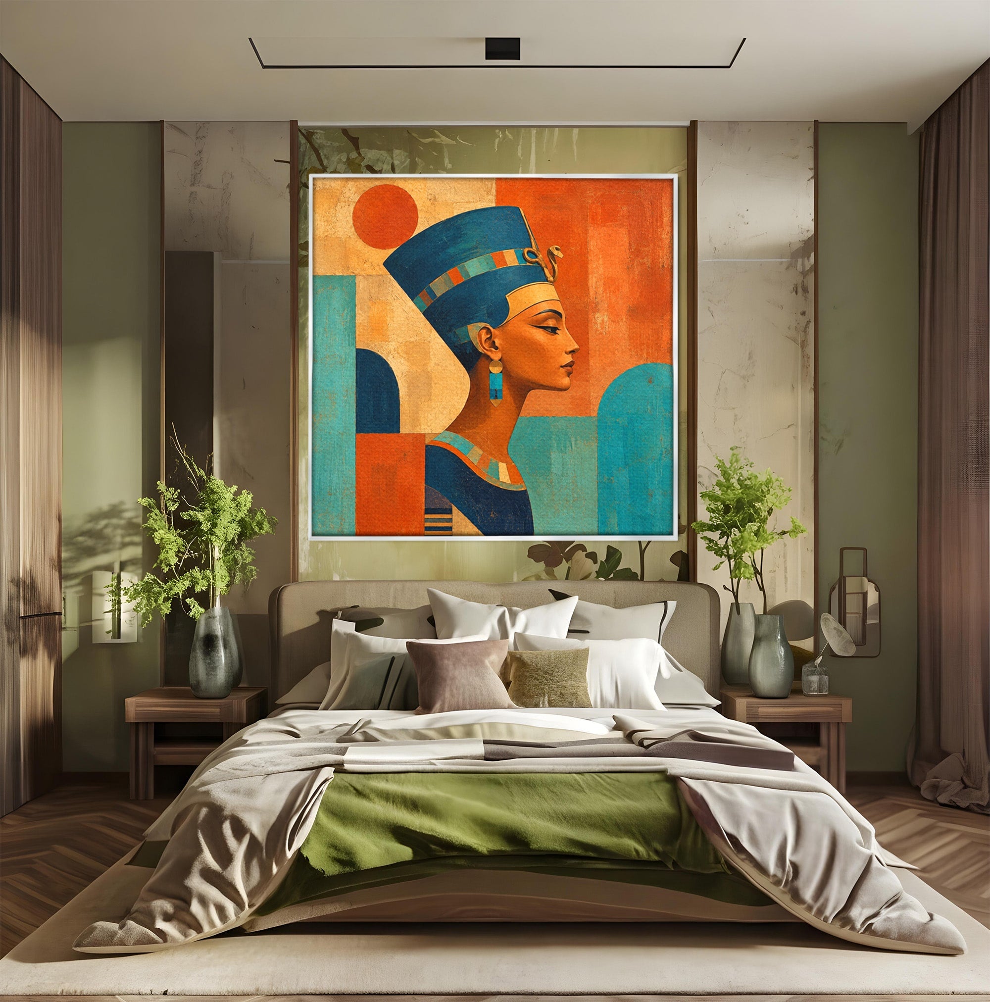 Tablou Canvas Premium LuxCanva® T1052, Frumusetea Nilului, Egipt, Portret, Antichitate, Eleganta, Living, Culori Vibrante