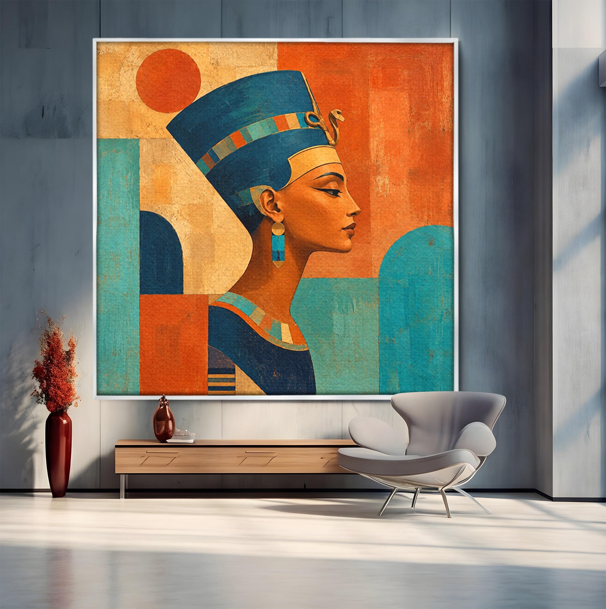 Tablou Canvas Premium LuxCanva® T1052, Frumusetea Nilului, Egipt, Portret, Antichitate, Eleganta, Living, Culori Vibrante