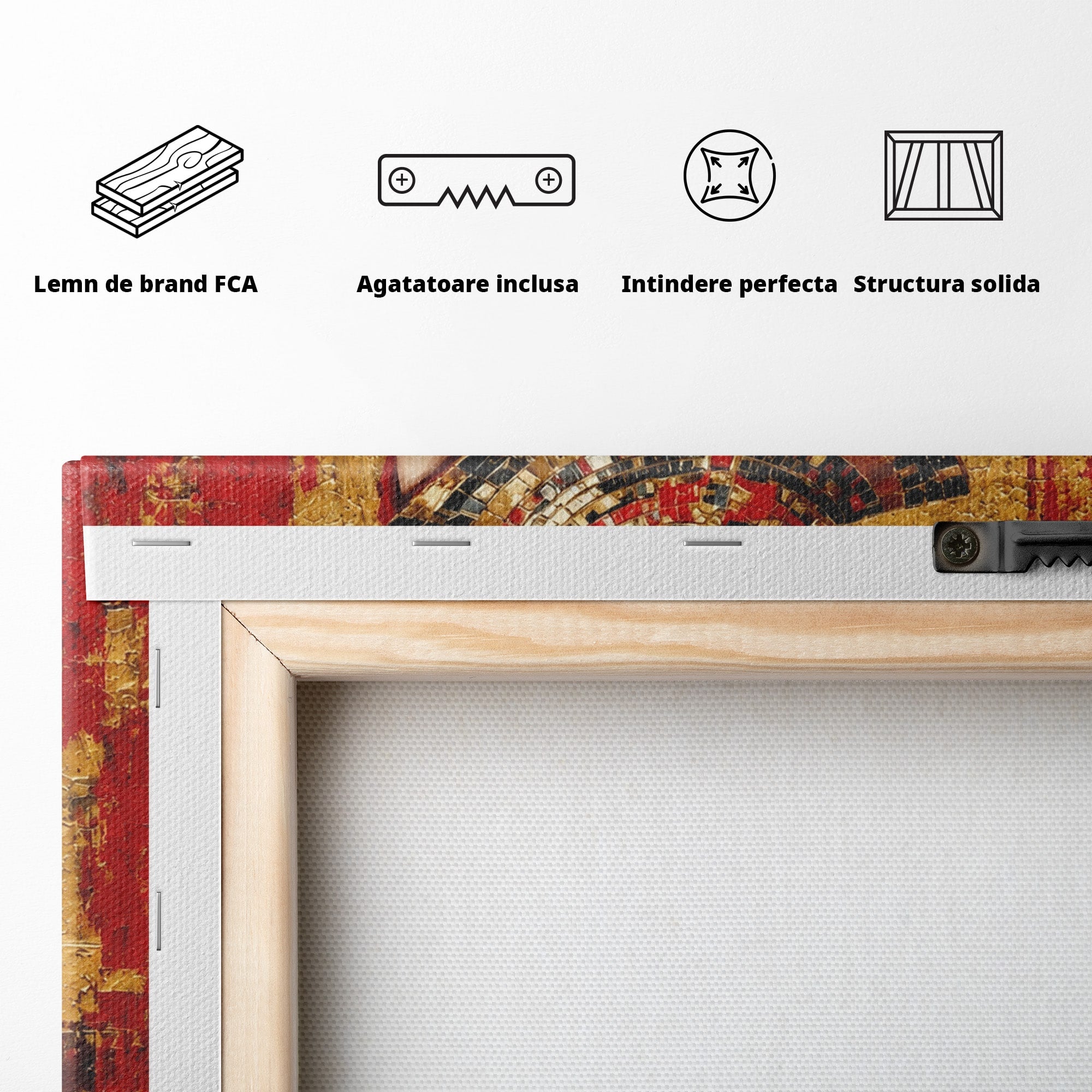 Tablou Canvas Premium LuxCanva® T1054, Regina Egipteana In Rosu, Egipt, Regina, Portret, Istorie, Living, Culori Vibrante
