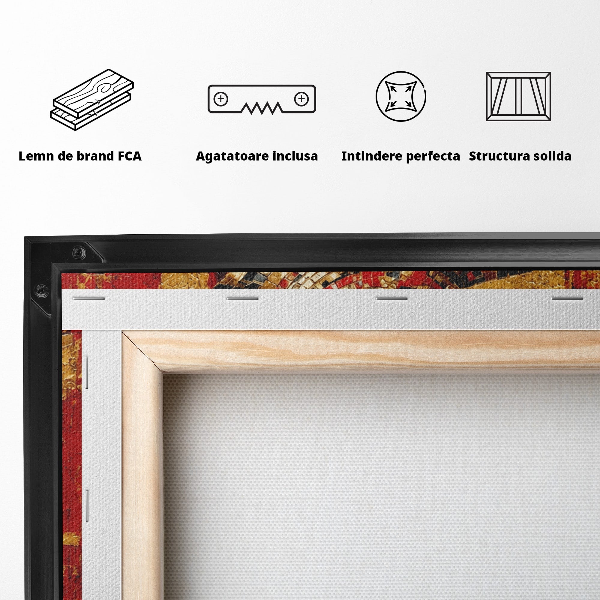 Tablou Canvas Premium LuxCanva® T1054, Regina Egipteana In Rosu, Egipt, Regina, Portret, Istorie, Living, Culori Vibrante