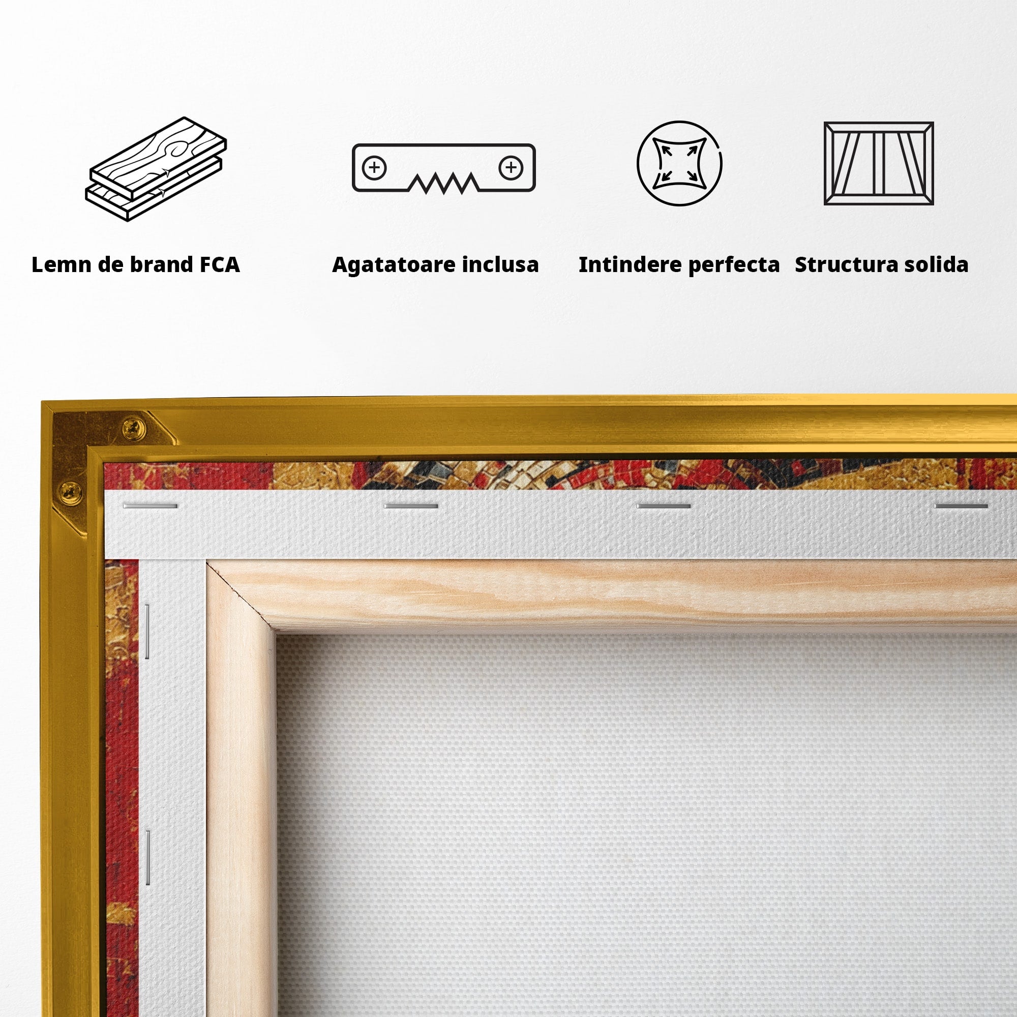 Tablou Canvas Premium LuxCanva® T1054, Regina Egipteana In Rosu, Egipt, Regina, Portret, Istorie, Living, Culori Vibrante