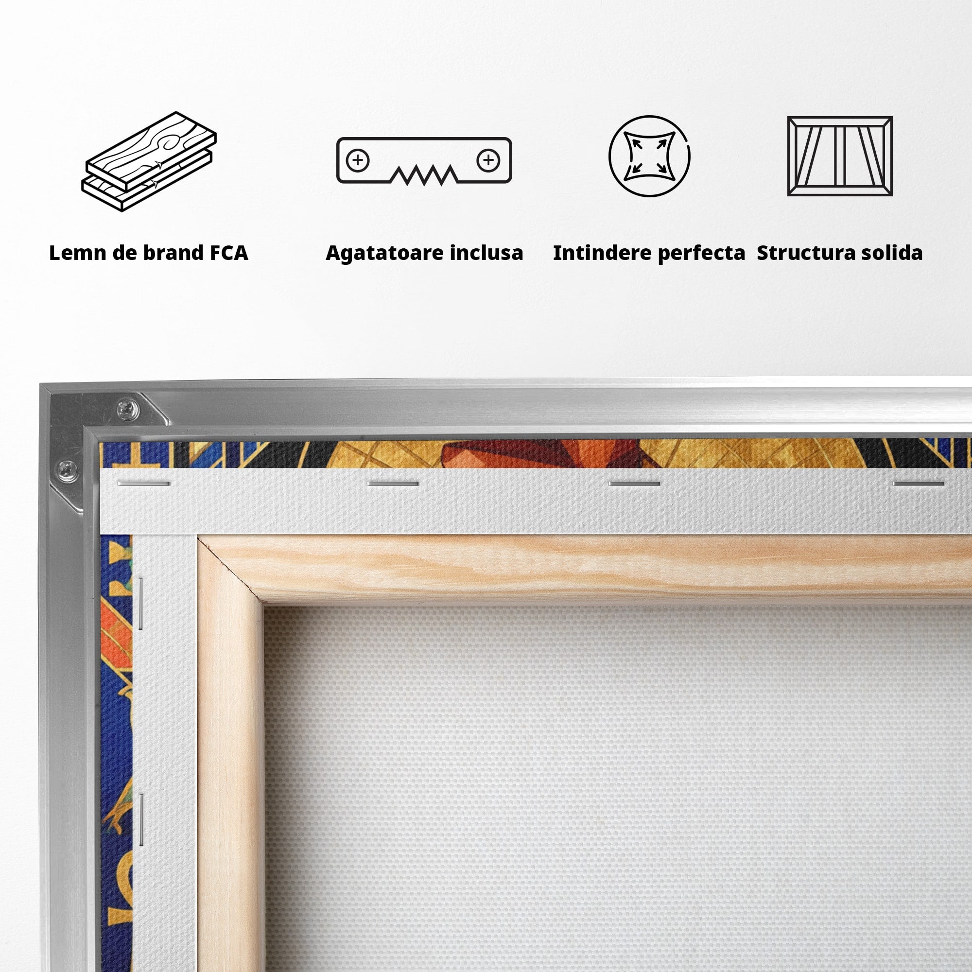 Tablou Canvas Premium LuxCanva® T1055, Regina Soarelui, Egipt, Regina, Portret, Art Deco, Birou, Culori Vibrante