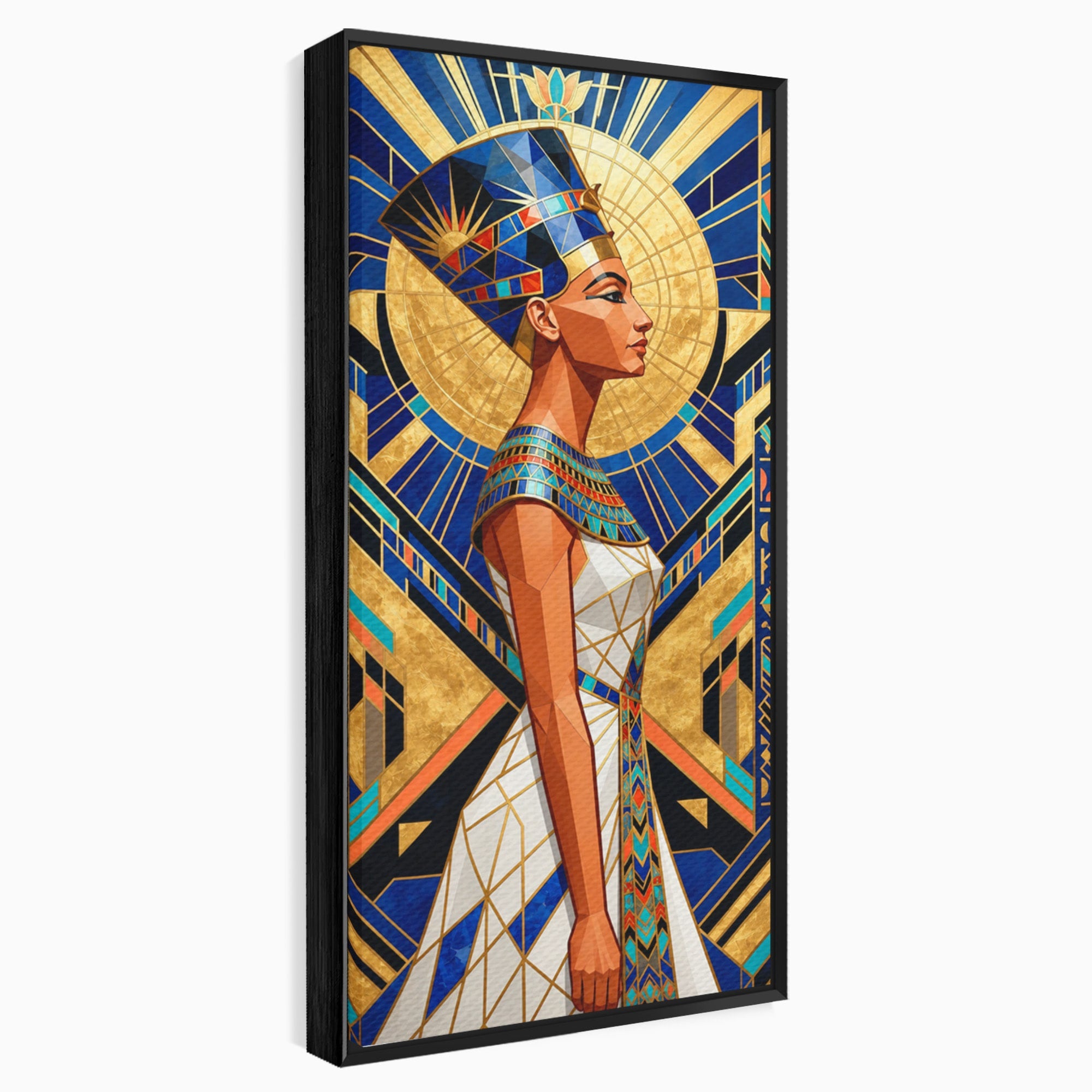 Tablou Canvas Premium LuxCanva® T1055, Regina Soarelui, Egipt, Regina, Portret, Art Deco, Birou, Culori Vibrante