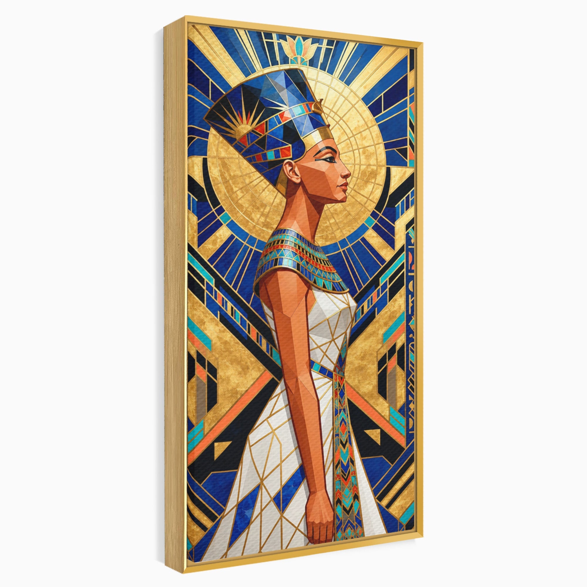 Tablou Canvas Premium LuxCanva® T1055, Regina Soarelui, Egipt, Regina, Portret, Art Deco, Birou, Culori Vibrante