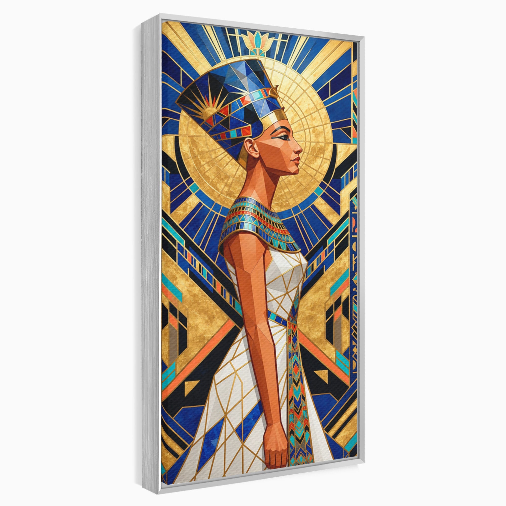 Tablou Canvas Premium LuxCanva® T1055, Regina Soarelui, Egipt, Regina, Portret, Art Deco, Birou, Culori Vibrante