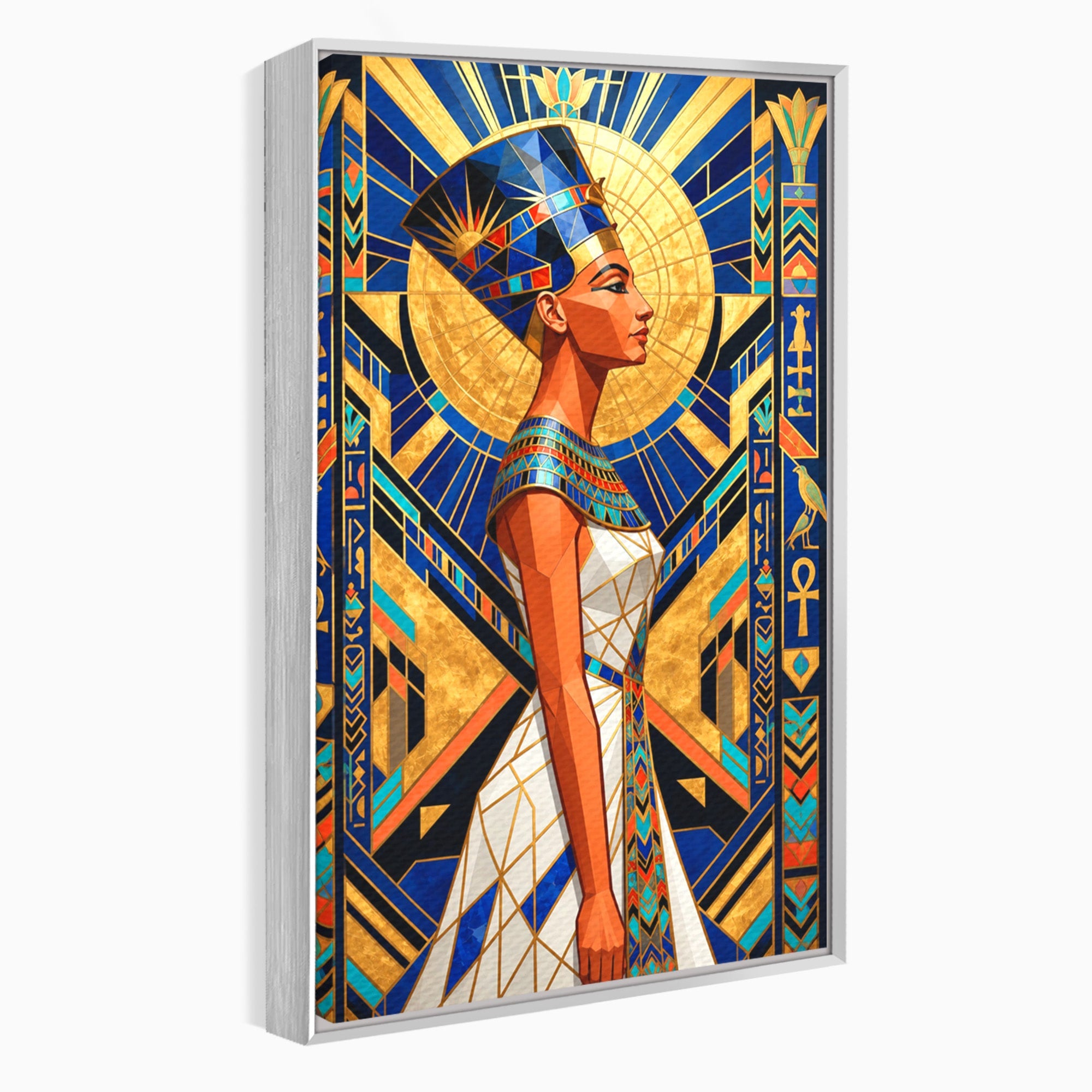 Tablou Canvas Premium LuxCanva® T1055, Regina Soarelui, Egipt, Regina, Portret, Art Deco, Birou, Culori Vibrante