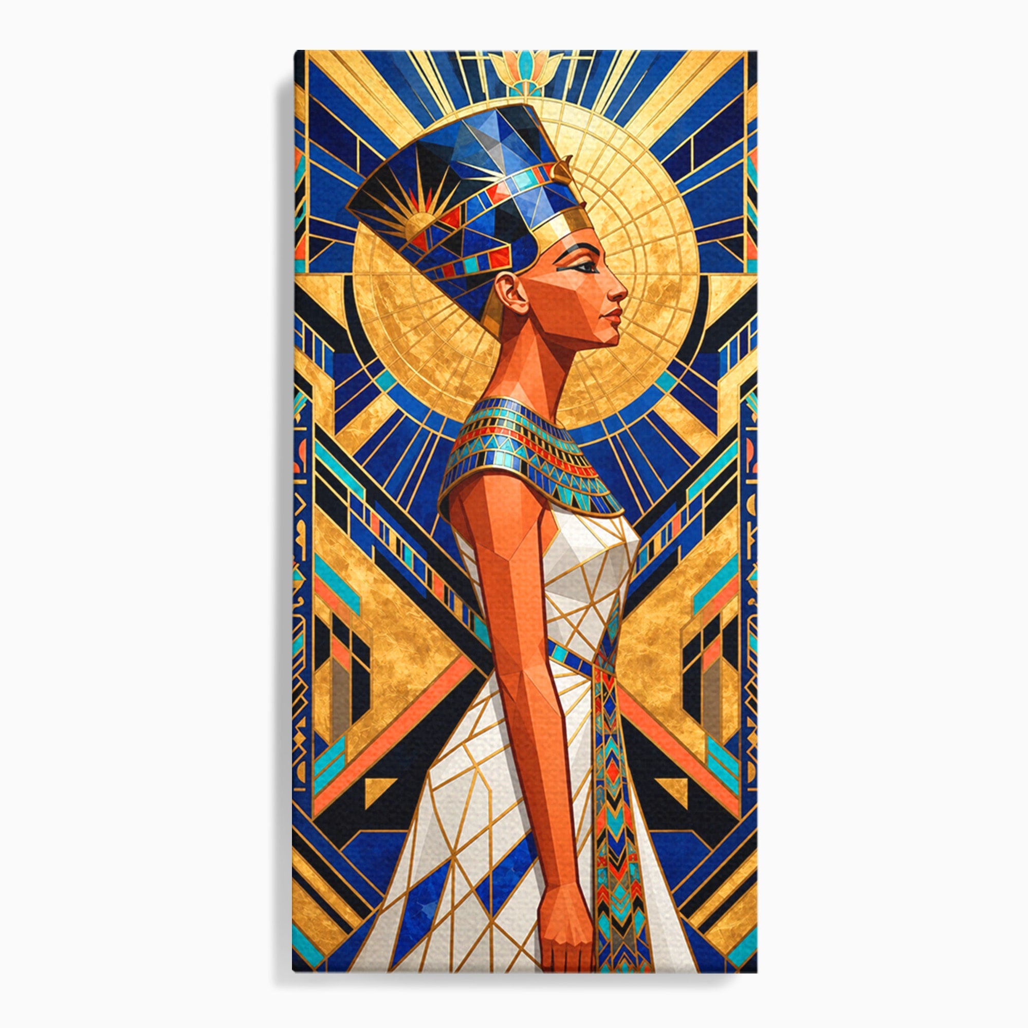 Tablou Canvas Premium LuxCanva® T1055, Regina Soarelui, Egipt, Regina, Portret, Art Deco, Birou, Culori Vibrante
