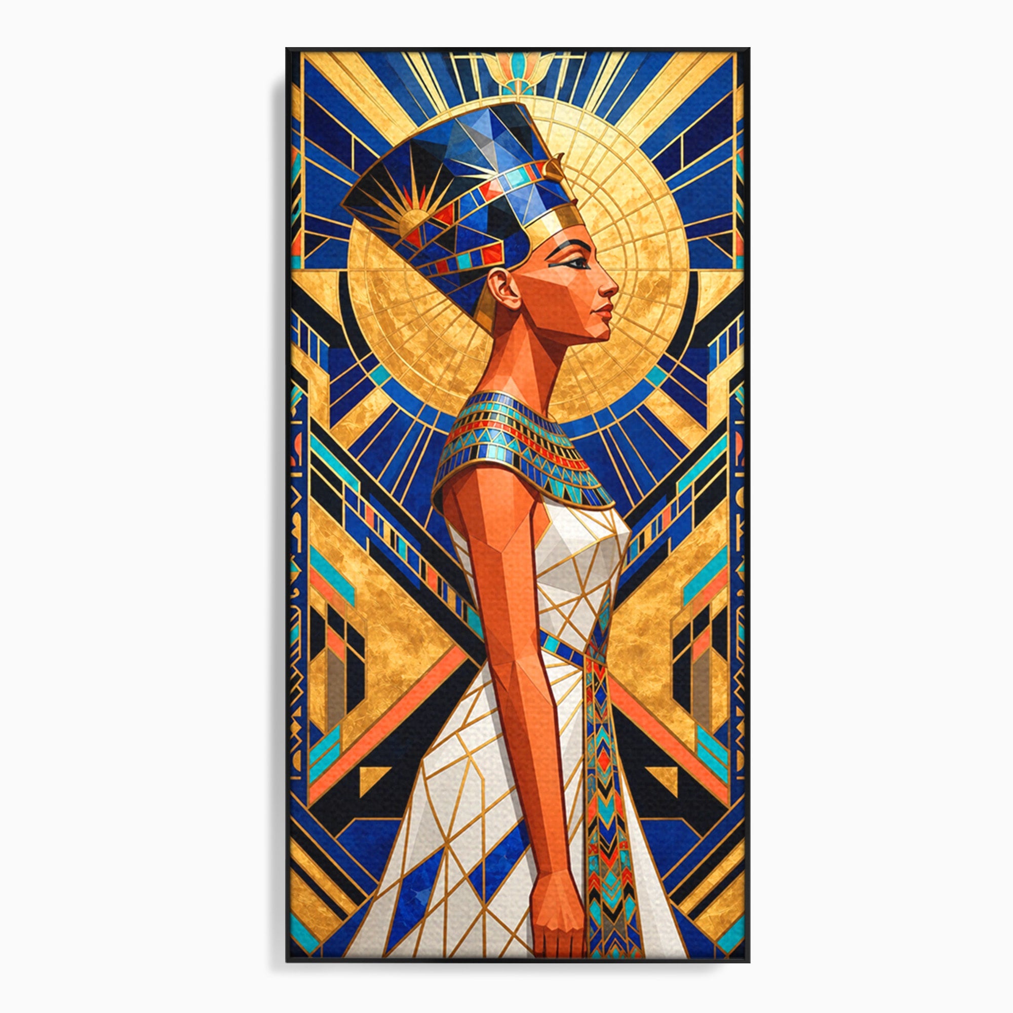 Tablou Canvas Premium LuxCanva® T1055, Regina Soarelui, Egipt, Regina, Portret, Art Deco, Birou, Culori Vibrante